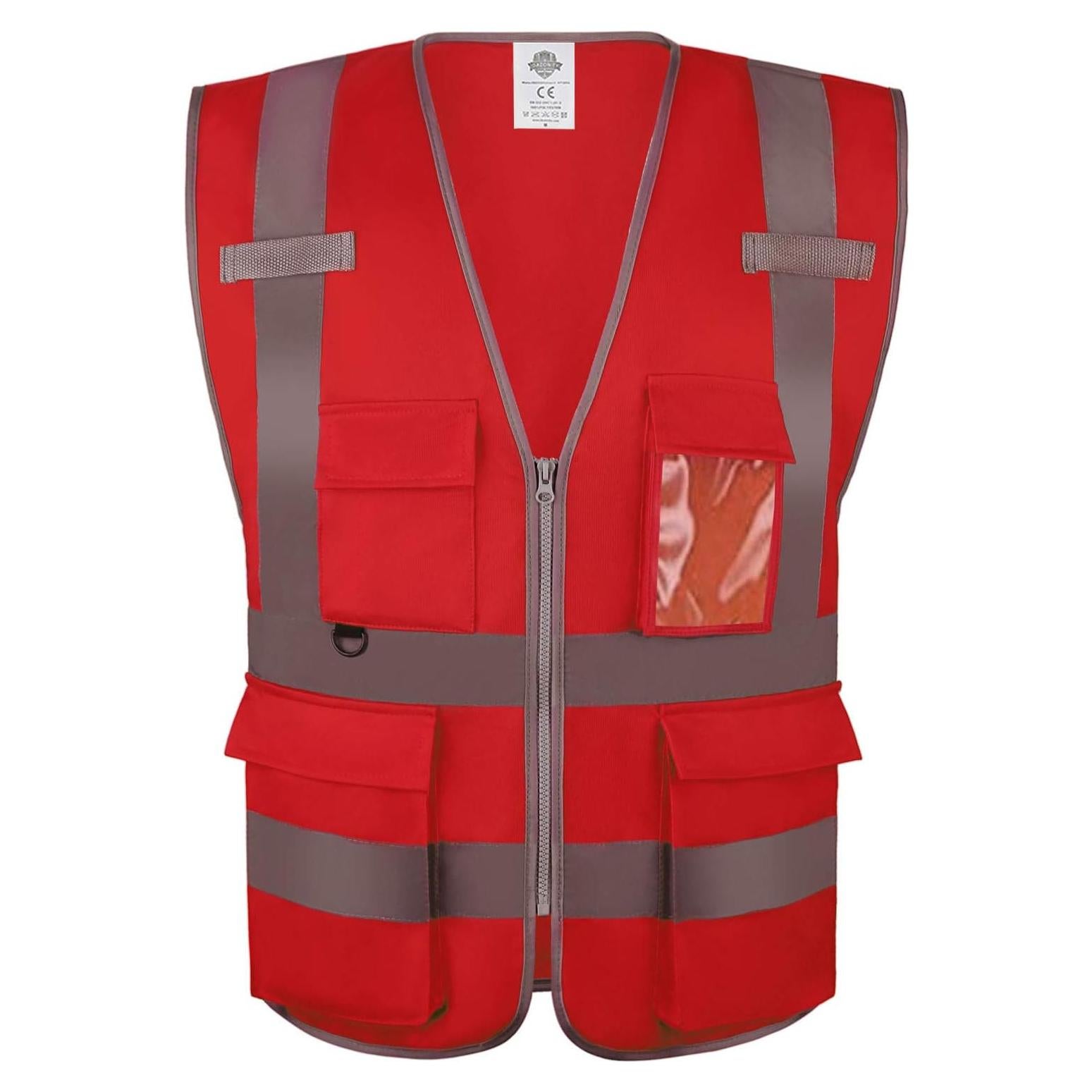 Chaleco de Seguridad Dazonity Rojo XL con Tiras Reflectantes