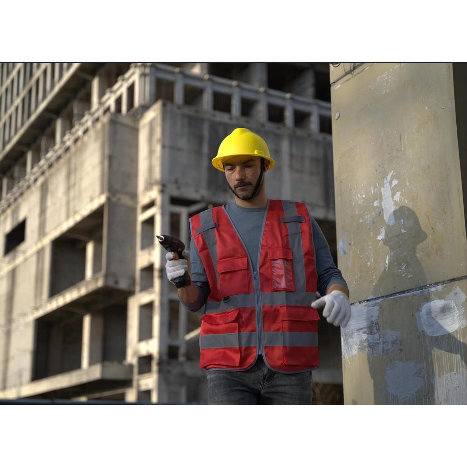 Chaleco de Seguridad Dazonity Rojo XL con Tiras Reflectantes