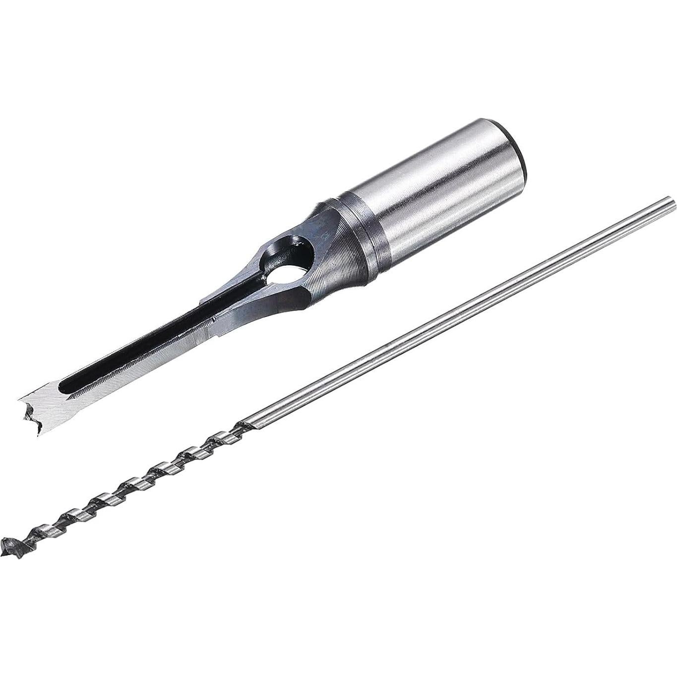 uxcell Square Hole Drill Bit 6.4mm(1/4") High Speed Steel Hollow Mortiser Auger for Woodworking Carpentry Mortise Tenon Machine