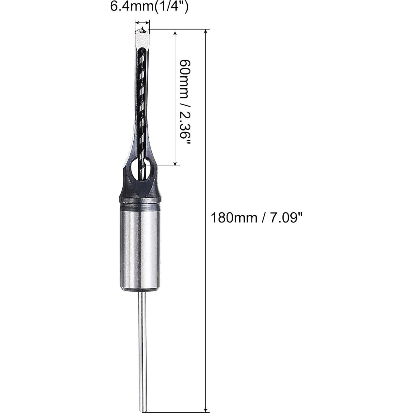 uxcell Square Hole Drill Bit 6.4mm(1/4") High Speed Steel Hollow Mortiser Auger for Woodworking Carpentry Mortise Tenon Machine