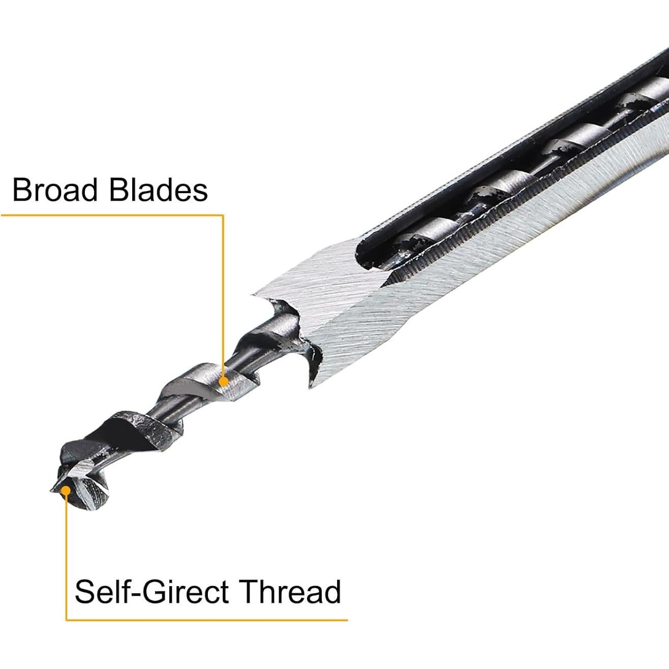 uxcell Square Hole Drill Bit 6.4mm(1/4") High Speed Steel Hollow Mortiser Auger for Woodworking Carpentry Mortise Tenon Machine