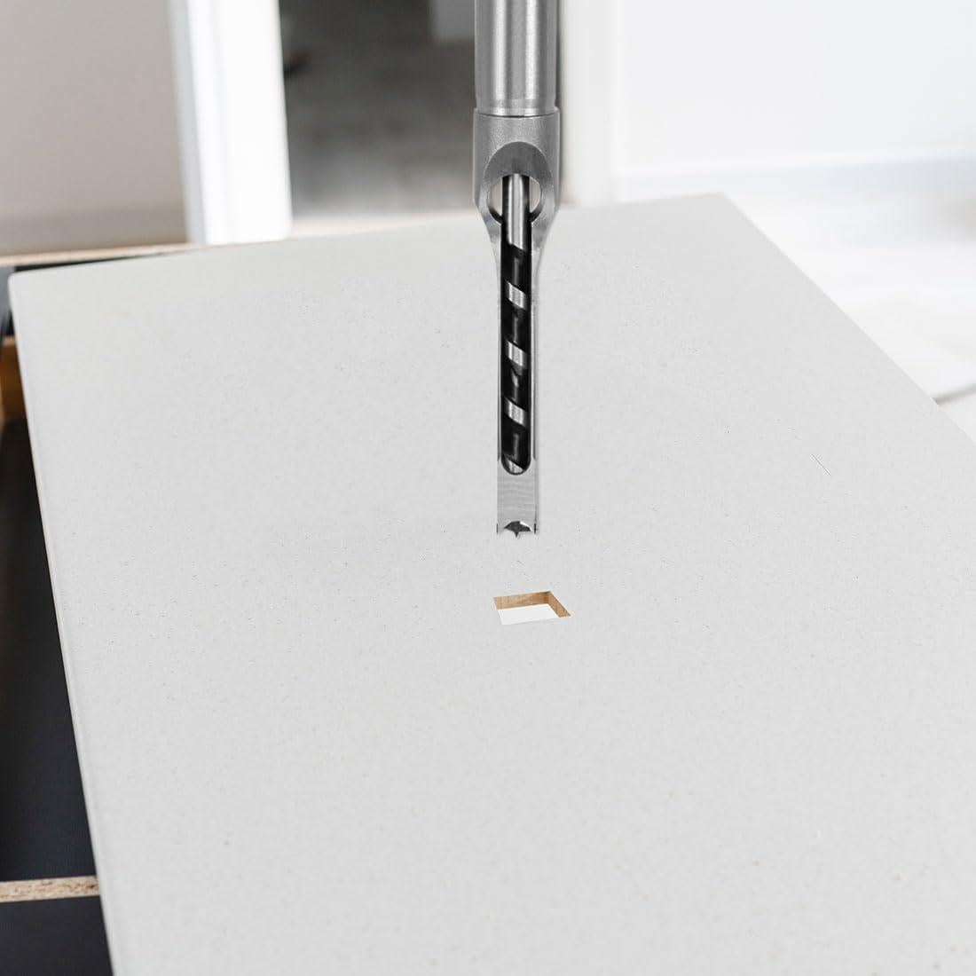 uxcell Square Hole Drill Bit 6.4mm(1/4") High Speed Steel Hollow Mortiser Auger for Woodworking Carpentry Mortise Tenon Machine