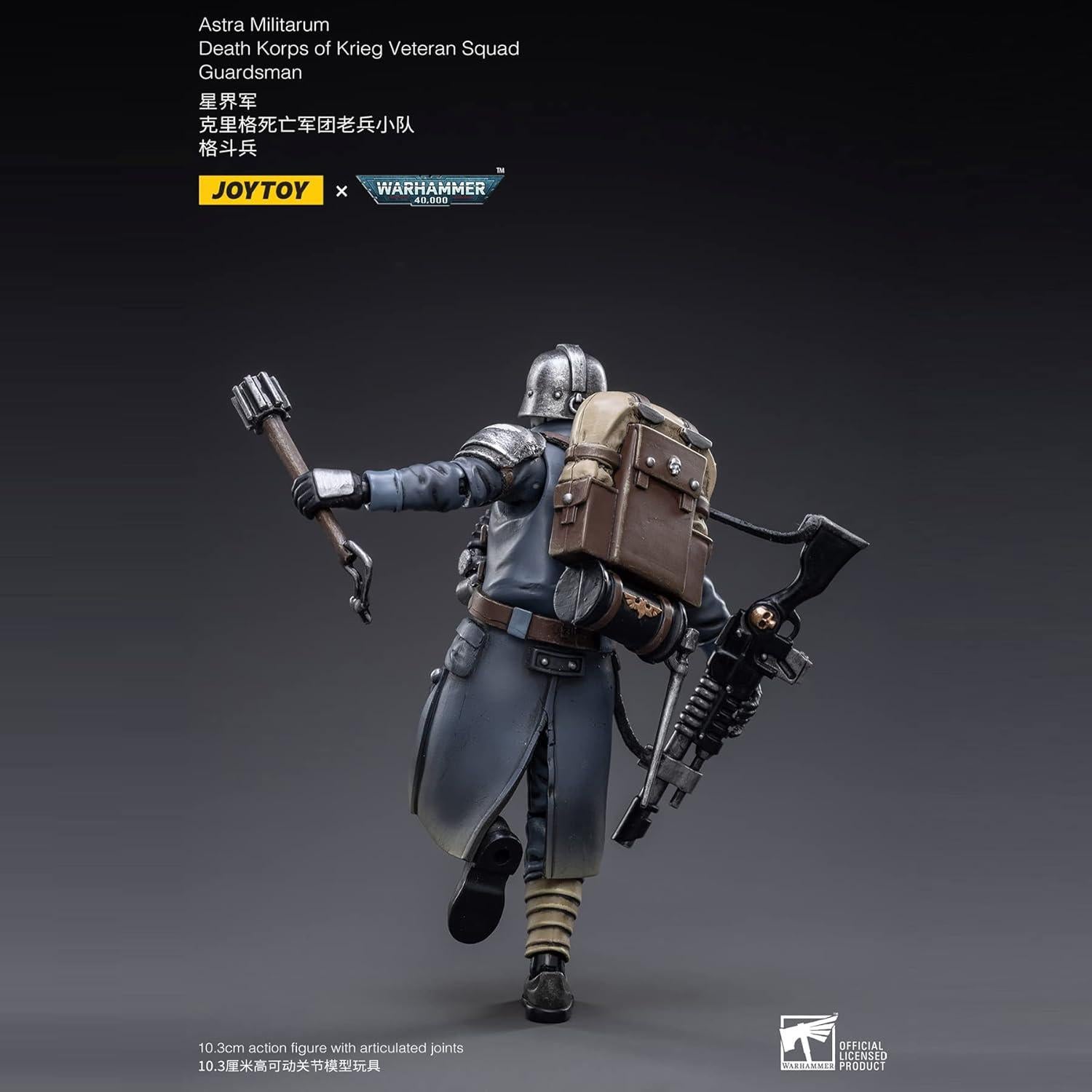 Pipigirl JoyToy × Warhammer Genuine License 1/18 Soldier Action Figures, 4inch Army Military Extreme Warrior Models Kits (Krieg Veteran Squad Combat Soldier)