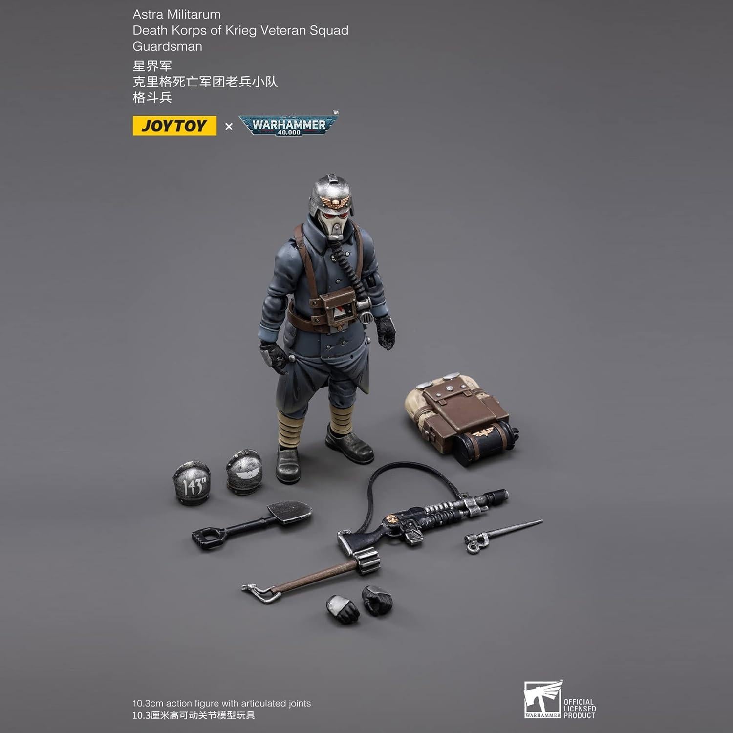 Pipigirl JoyToy × Warhammer Genuine License 1/18 Soldier Action Figures, 4inch Army Military Extreme Warrior Models Kits (Krieg Veteran Squad Combat Soldier)