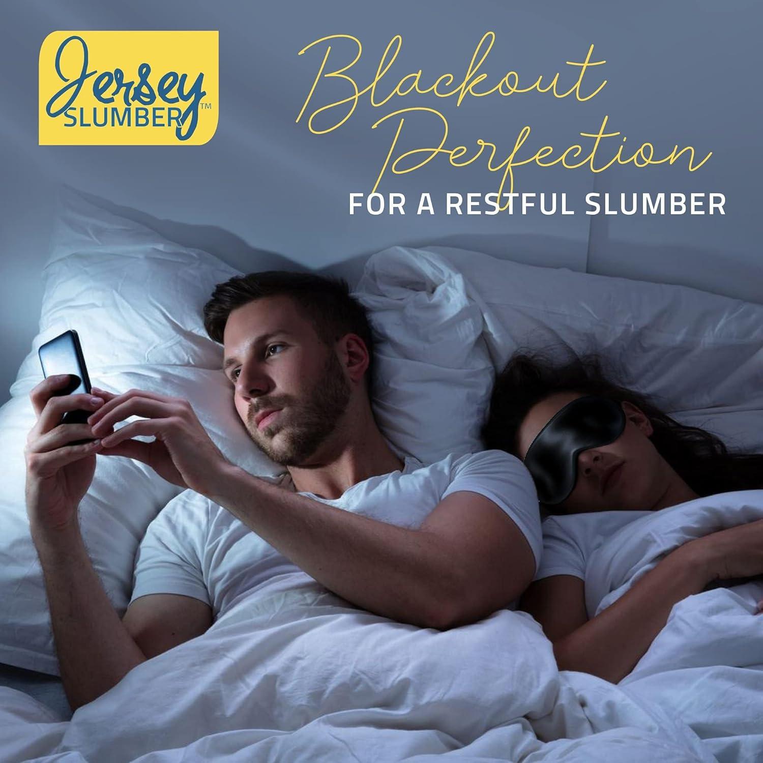 Máscara de Sueño 100% Seda Jersey Slumber - Ajustable, Negra