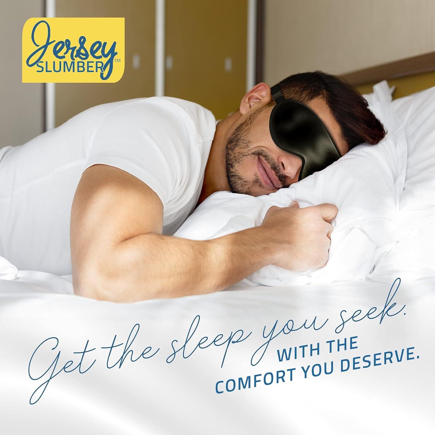 Máscara de Sueño 100% Seda Jersey Slumber - Ajustable, Negra