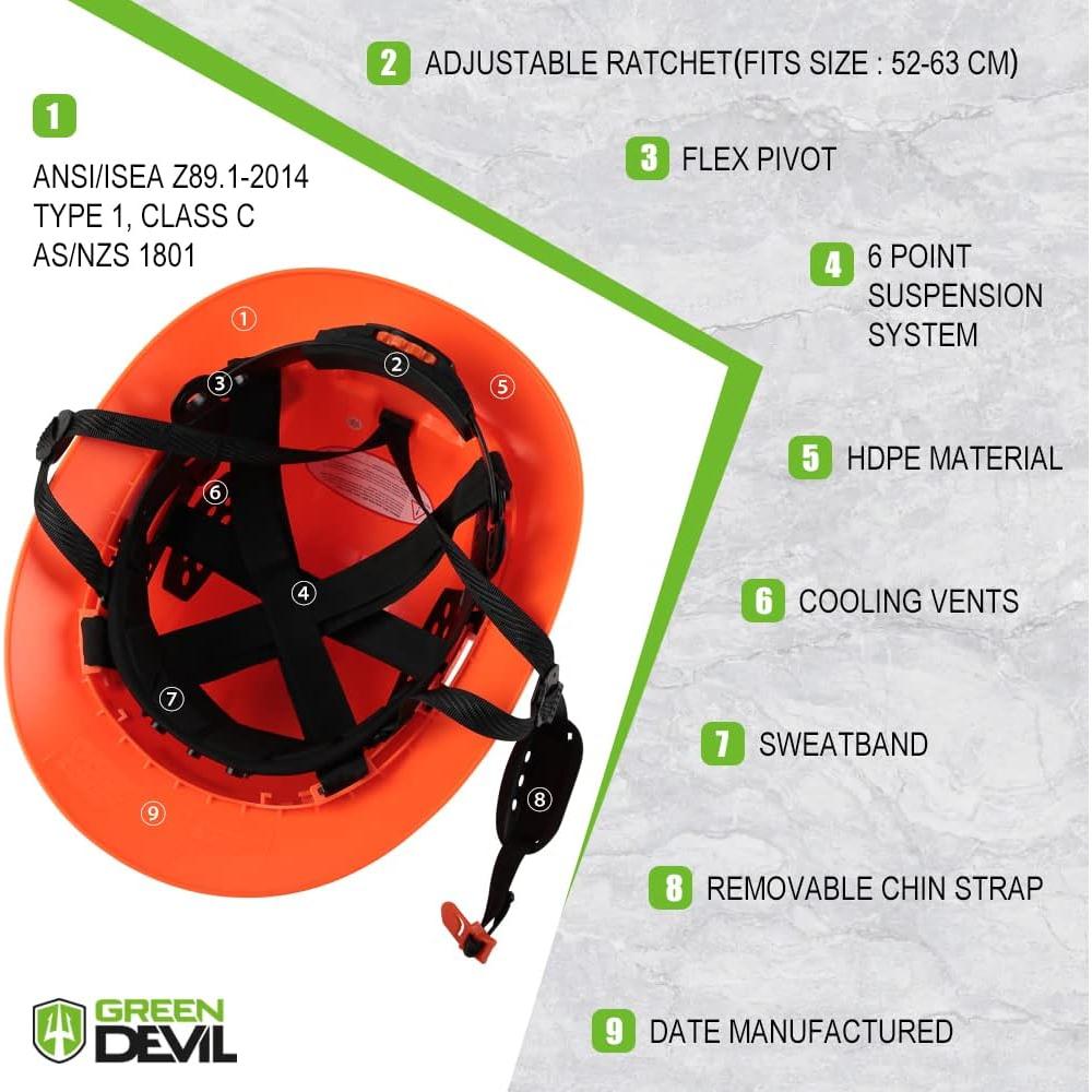 Casco de Seguridad GREEN DEVIL Mervex Vent FB Naranja