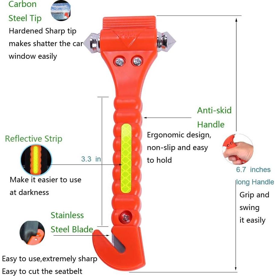 Kit de Escape de Emergencia 2 PCS GoDeCho Martillo y Cortador