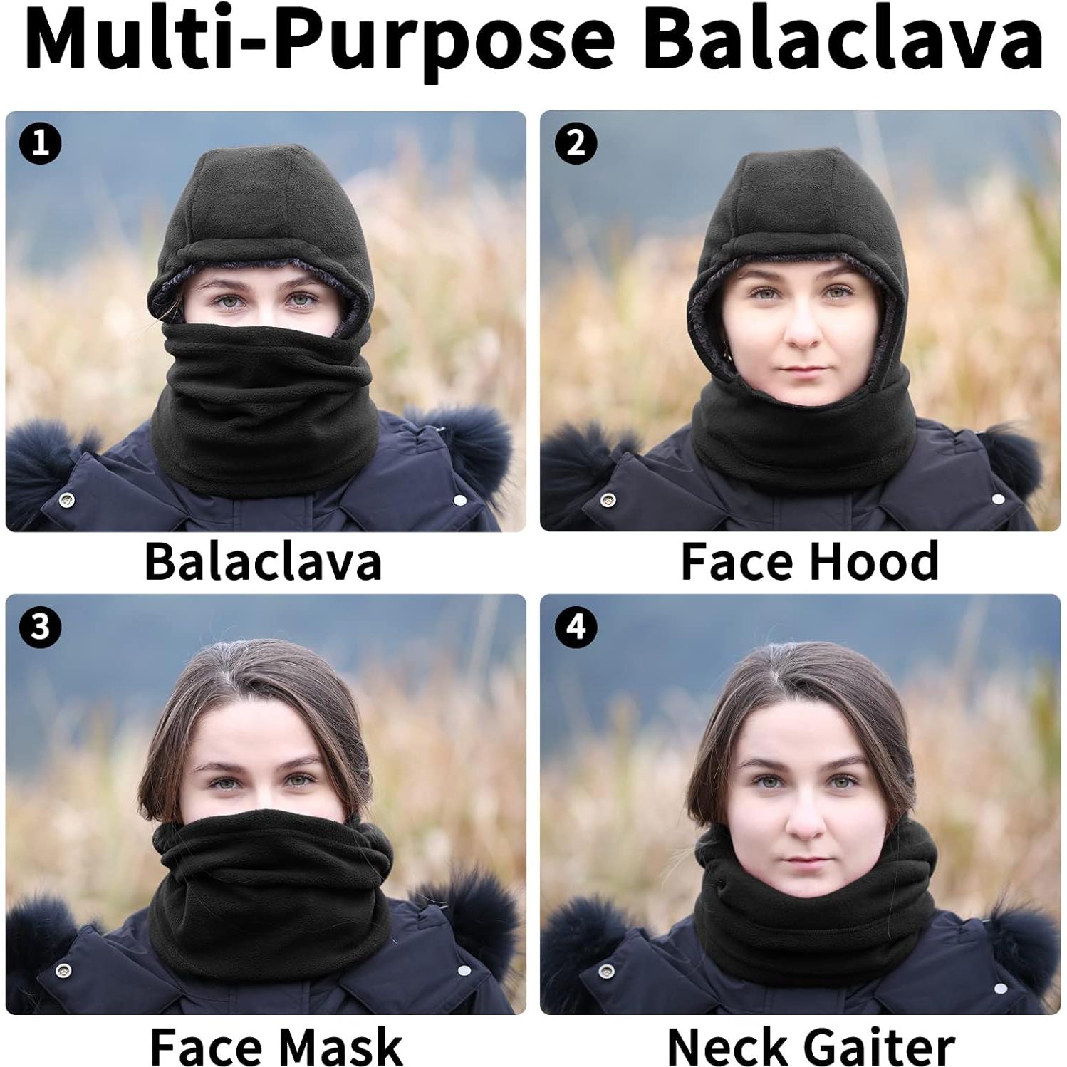 Máscara de Esquí Achiou Unisex con Capucha y Calentador de Cuello