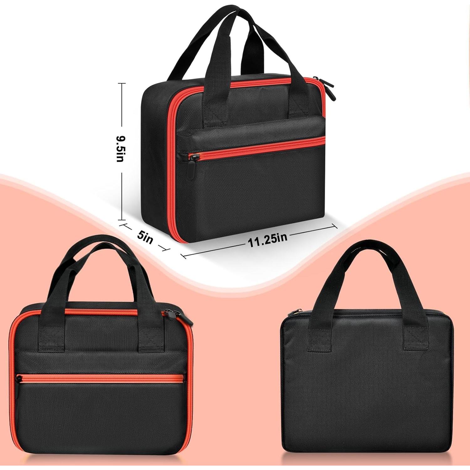 Impact Driver Bag Case Compatible with Milwaukee 2967-20 M18, 2855-20 18V, 2864-20 Cordless Wrench Kit, Carring Holder Fits for DEWALT 20V DCF900P1 DCF900/ for Ryobi Impact Gun(Box Only)-Red Zipper