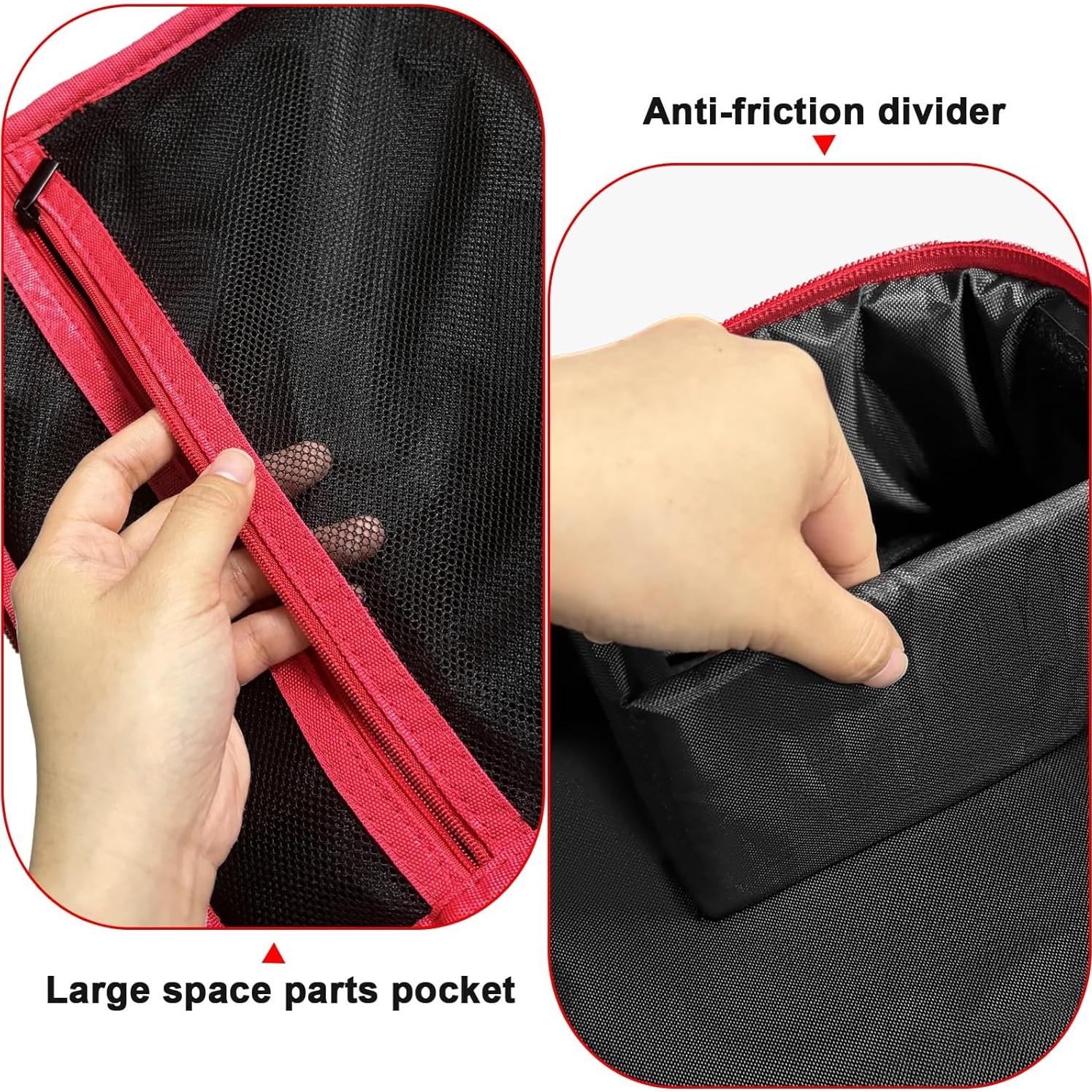 Impact Driver Bag Case Compatible with Milwaukee 2967-20 M18, 2855-20 18V, 2864-20 Cordless Wrench Kit, Carring Holder Fits for DEWALT 20V DCF900P1 DCF900/ for Ryobi Impact Gun(Box Only)-Red Zipper