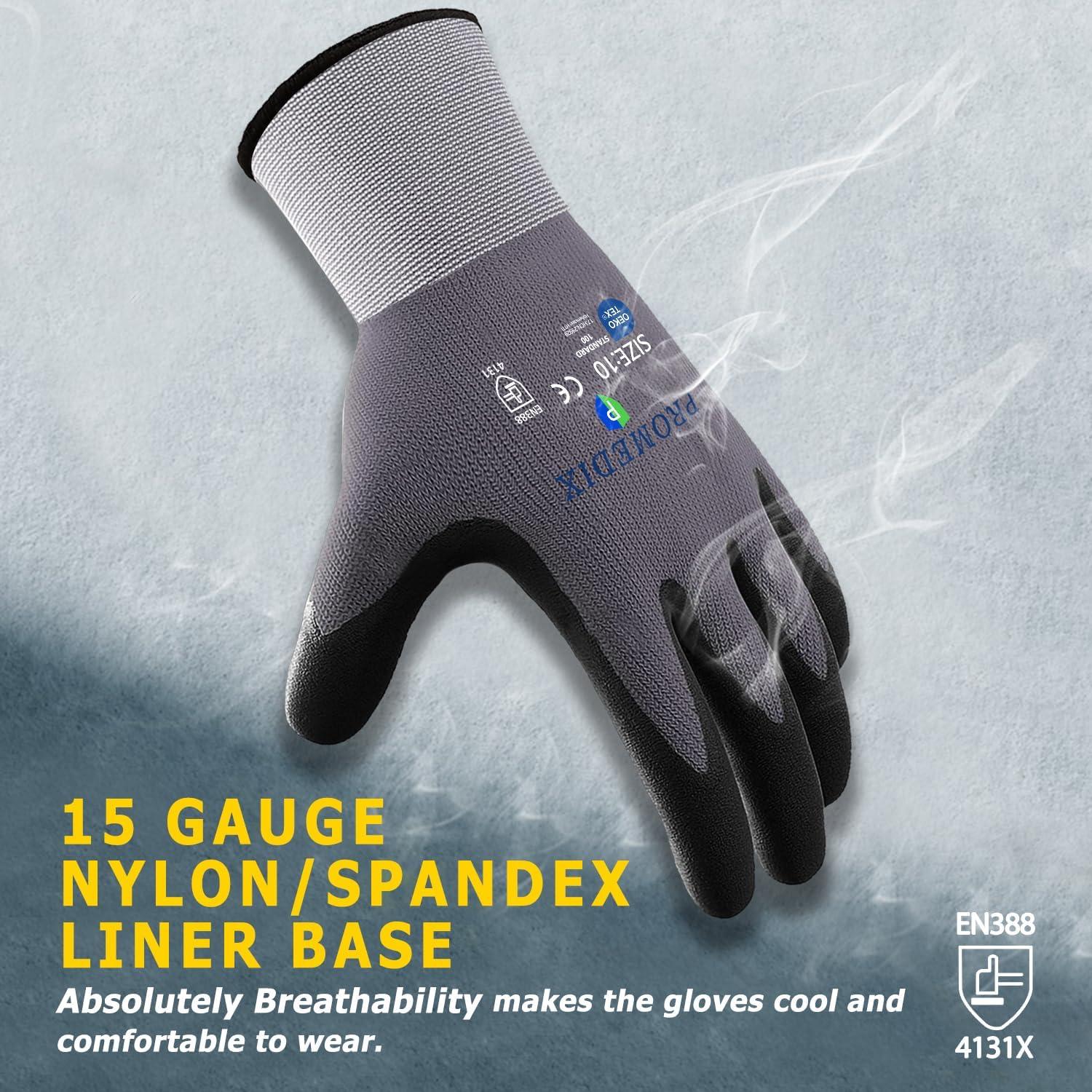 Guantes de Trabajo Promedix P Nitrilo Medianos 3 Pares