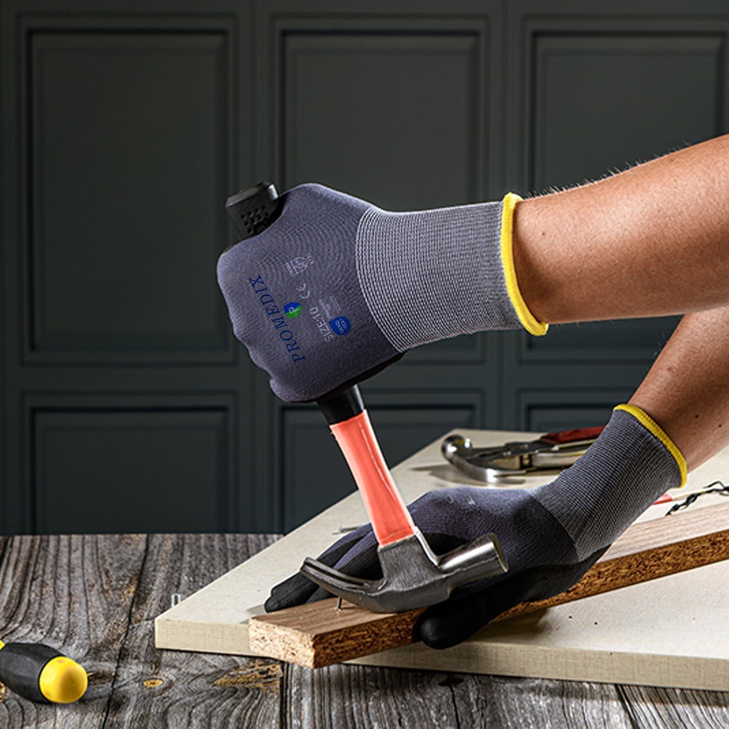 Guantes de Trabajo Promedix P Nitrilo Medianos 3 Pares