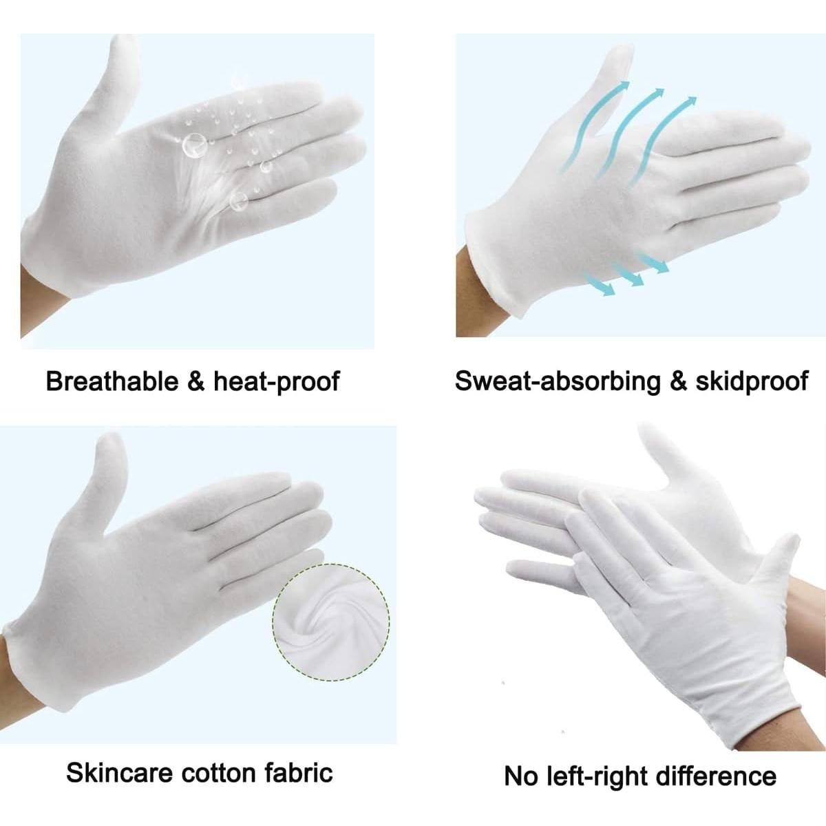 12 Pares de Guantes de Algodón COOHORN para Eczema y SPA