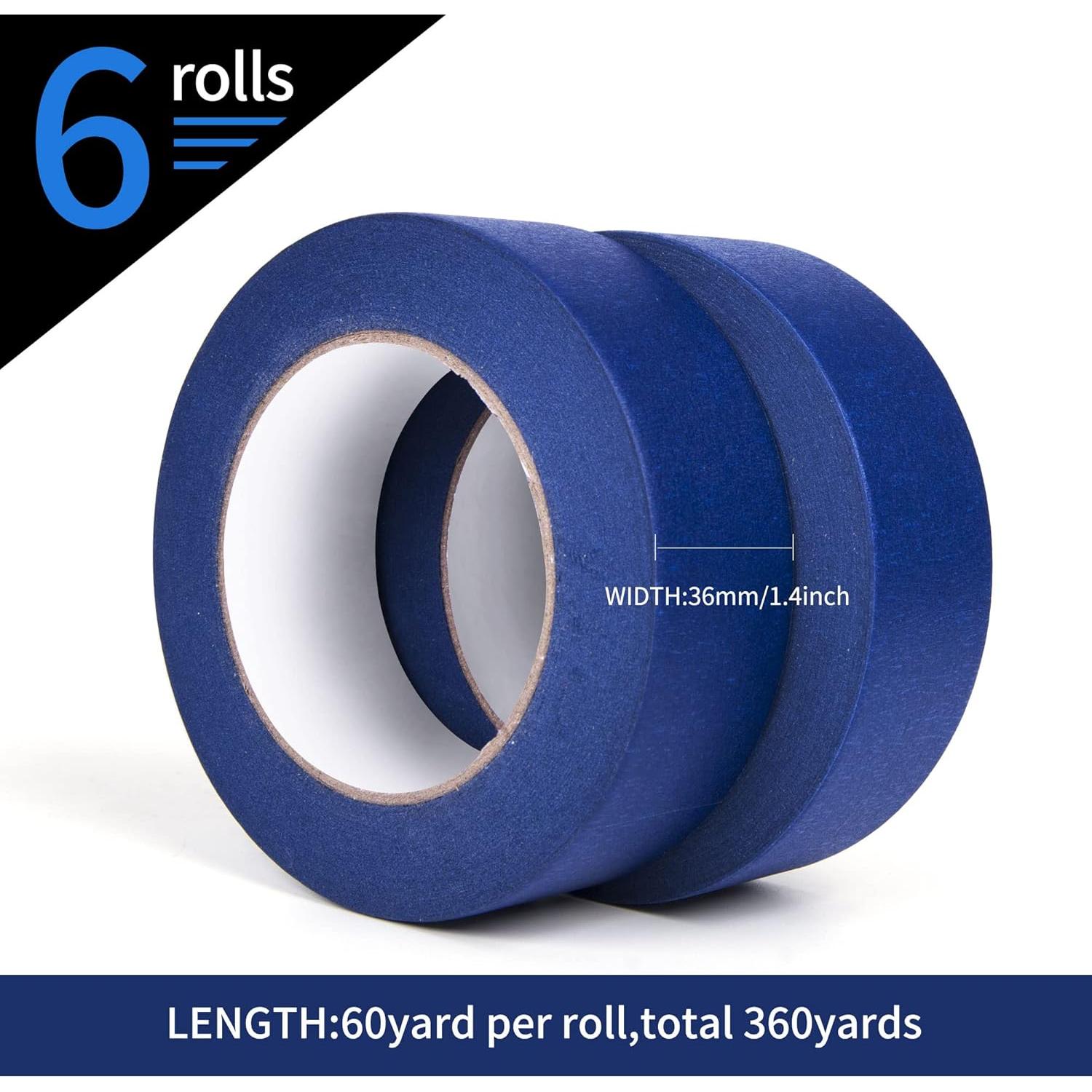 Cinta de Pintor Azul ZHOU ZHI 36mm x 55m 6 Rollos