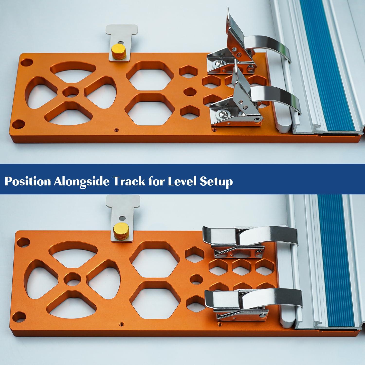 Track Saw Square Guide Rail Accessory,Guide Rail Square,Enhanced Stability for Festool & Makita Rails, Easy-Attach Design for Accurate Woodworking(Orange Updated)