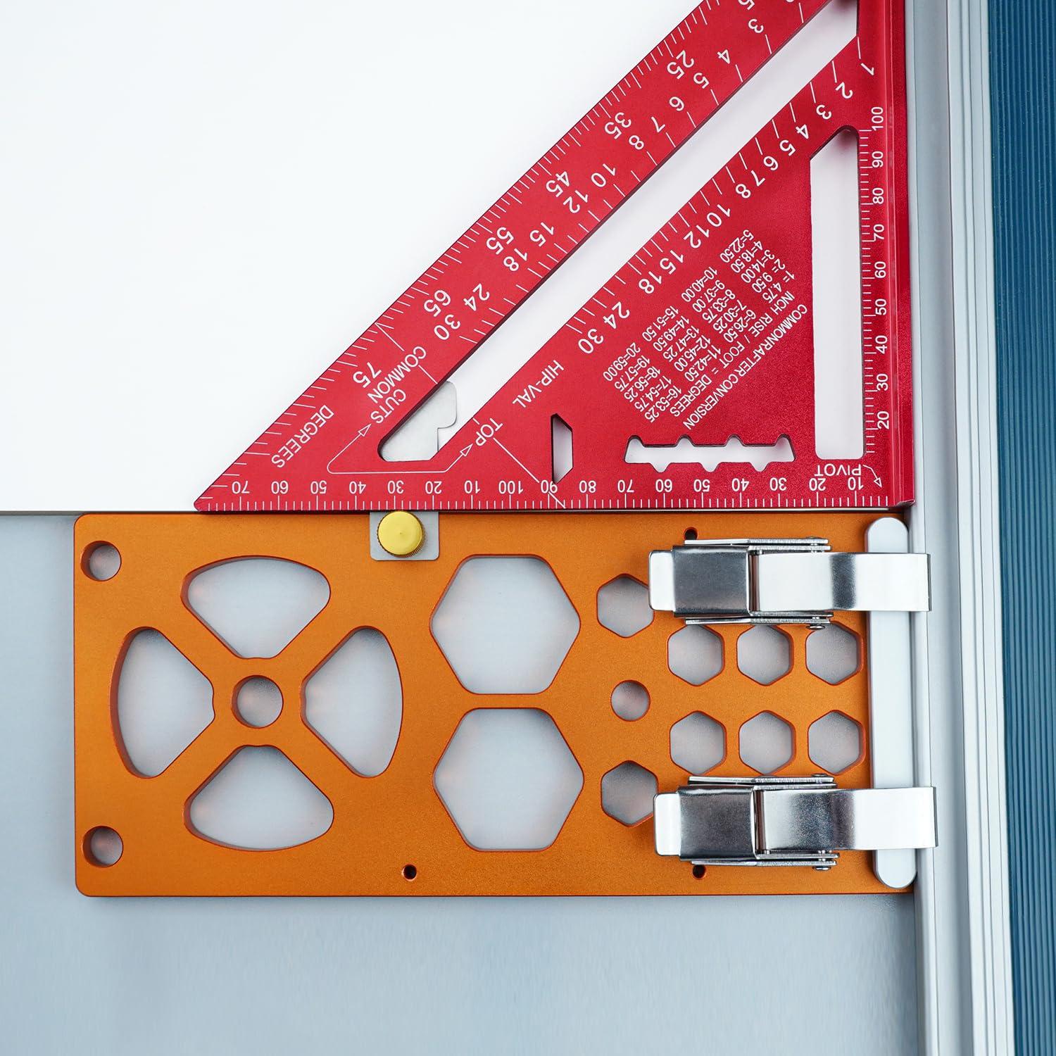 Track Saw Square Guide Rail Accessory,Guide Rail Square,Enhanced Stability for Festool & Makita Rails, Easy-Attach Design for Accurate Woodworking(Orange Updated)