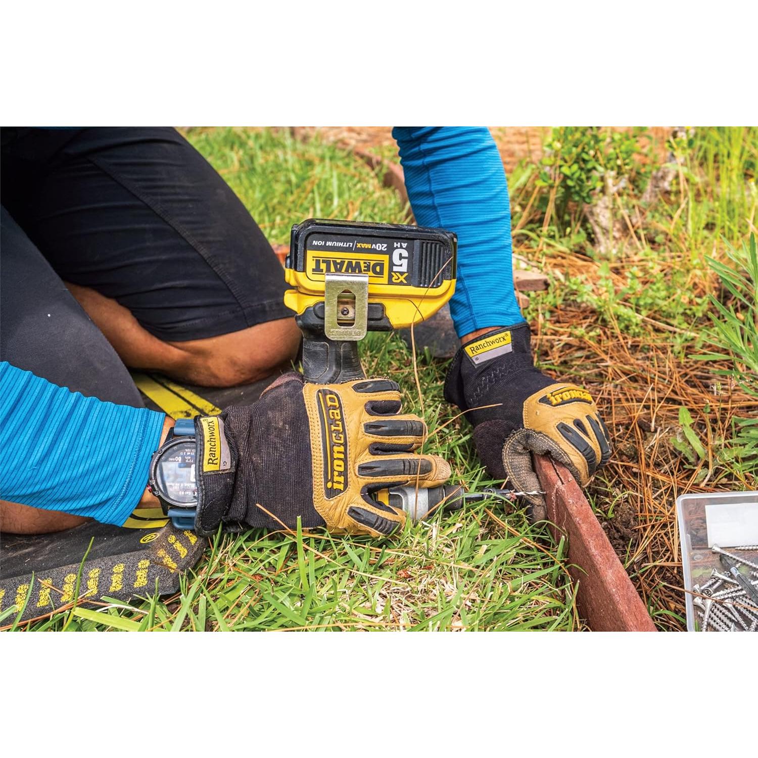 Guantes de Trabajo Ironclad RWG204L Cuero Bullwhip Grande