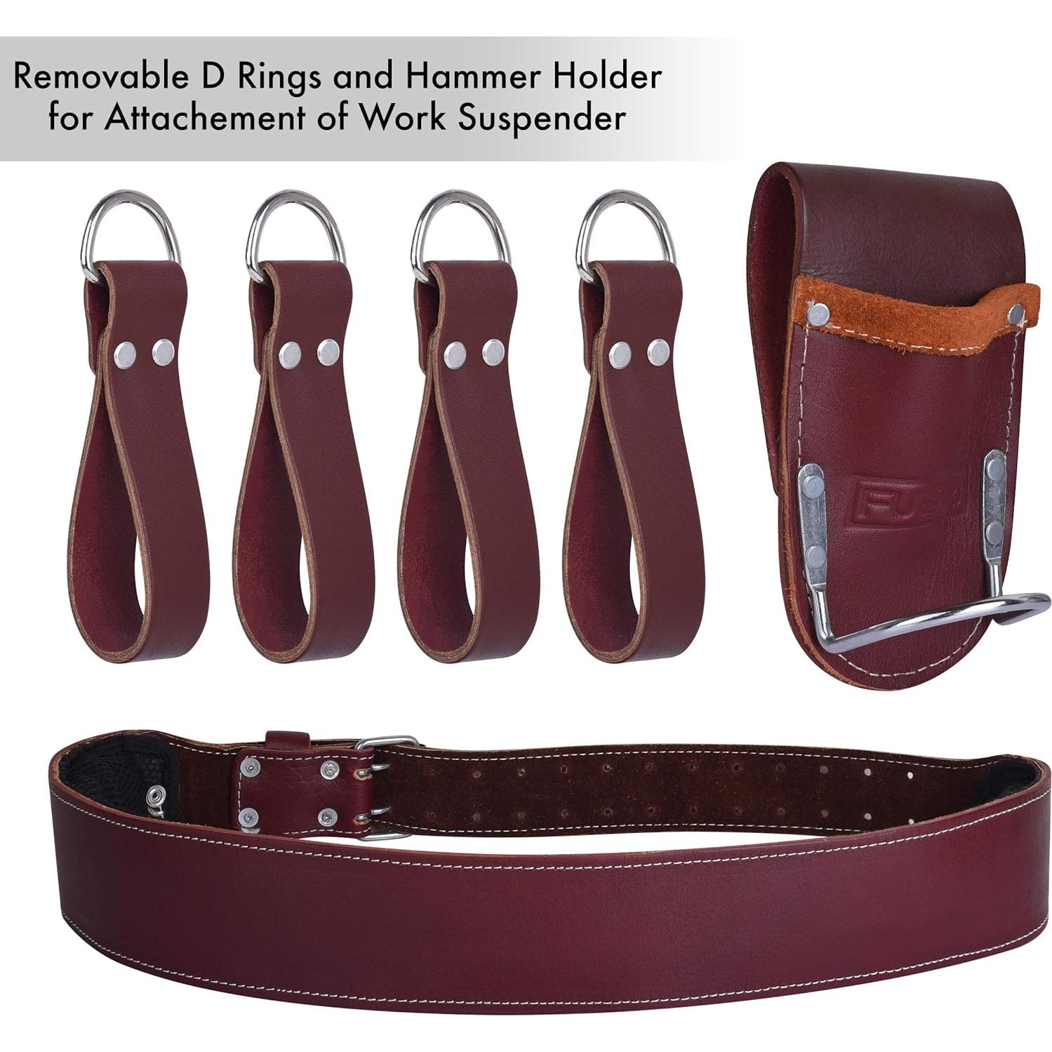 Cinturón de Herramientas de Cuero FUERI 19 Bolsillos Marrón