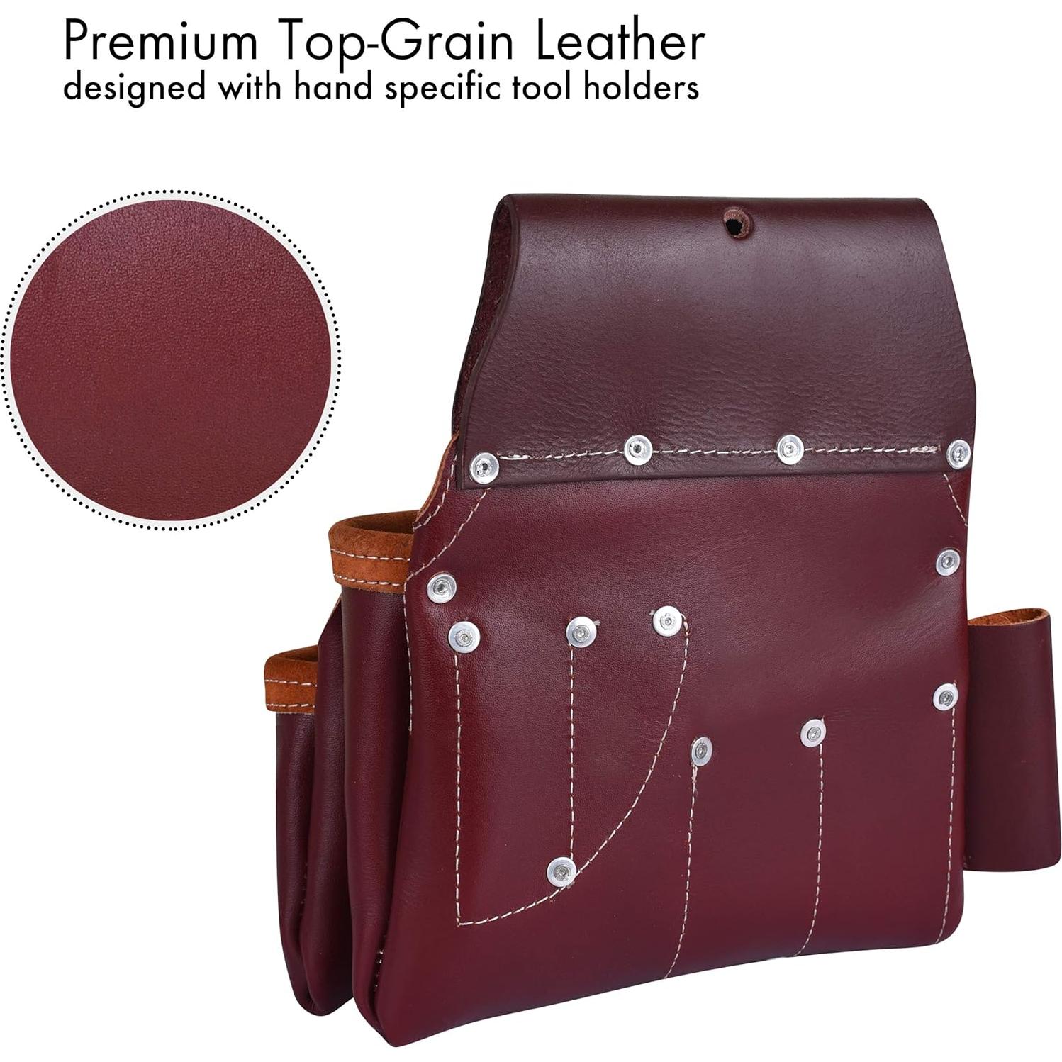 Cinturón de Herramientas de Cuero FUERI 19 Bolsillos Marrón