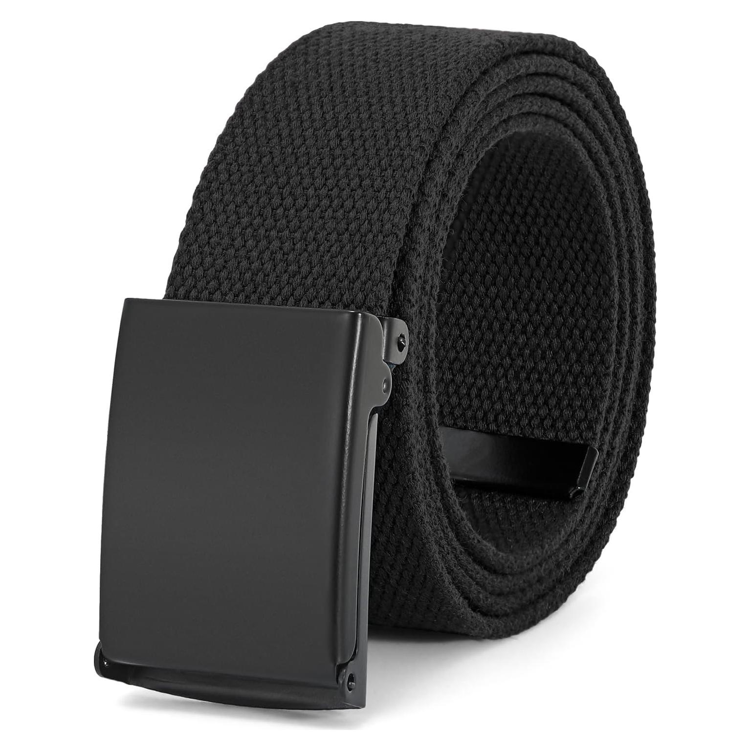 Cinturón de Lona WHIPPY Ajustable Negro para Hombre