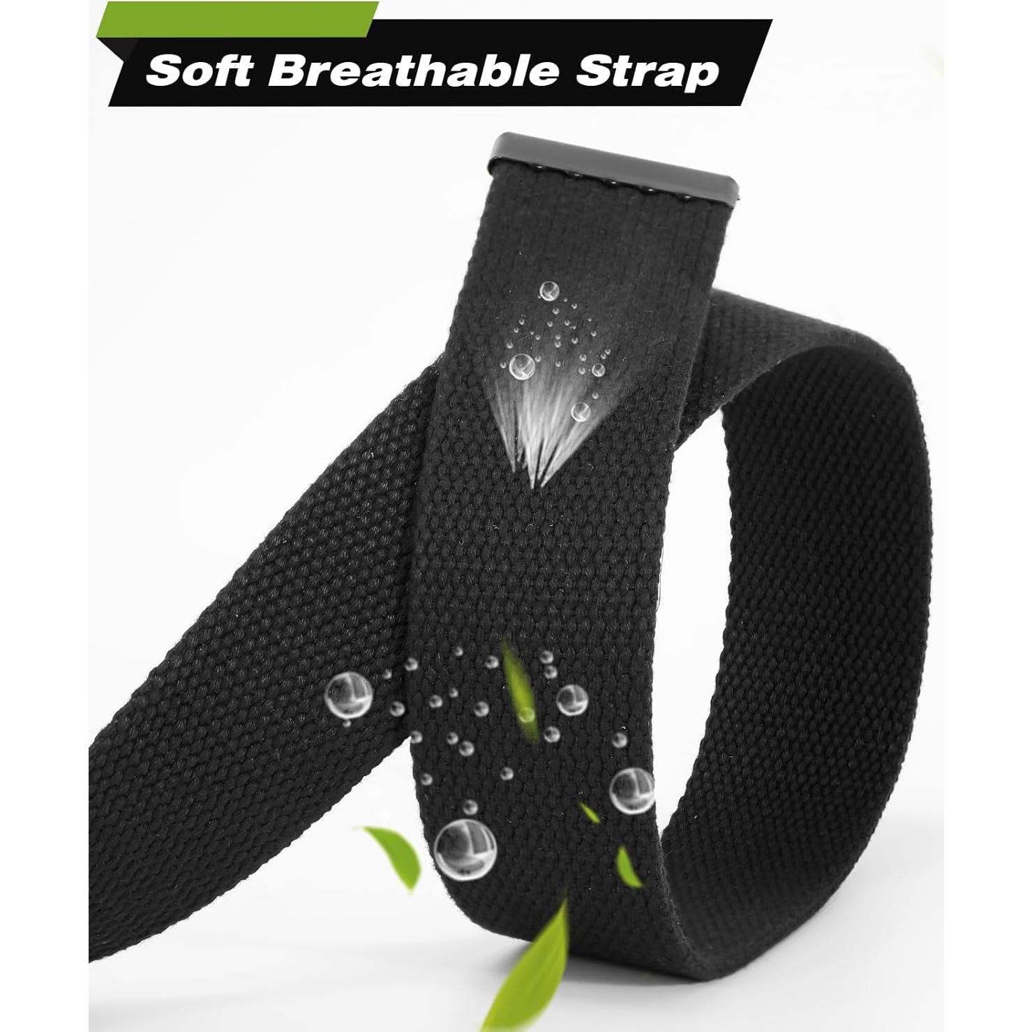 Cinturón de Lona WHIPPY Ajustable Negro para Hombre