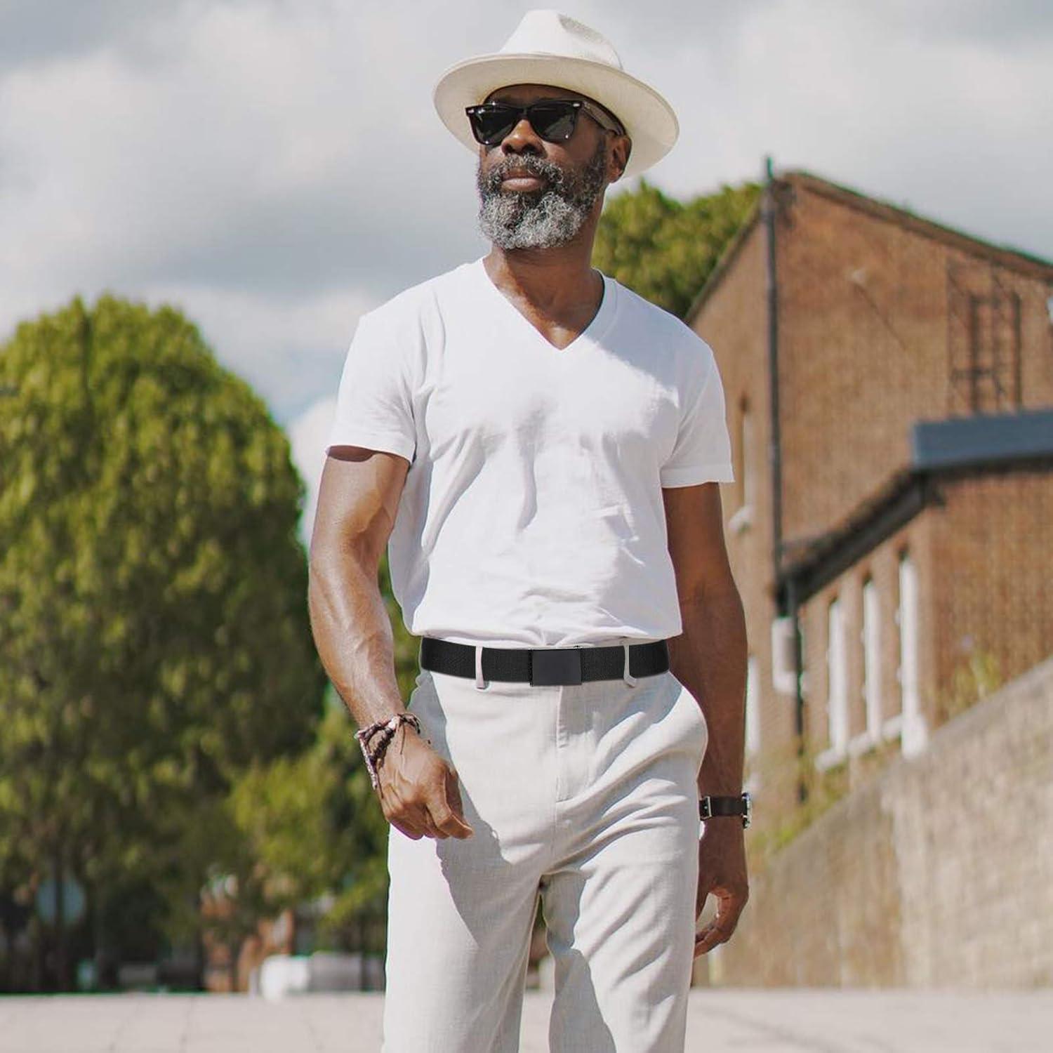 Cinturón de Lona WHIPPY Ajustable Negro para Hombre