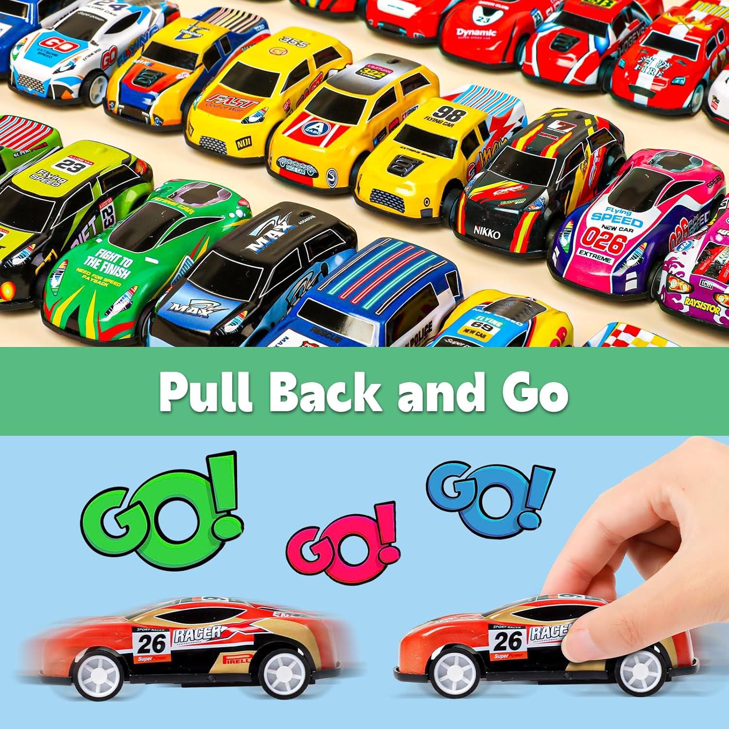Coches Mini de Retroceso AZEN - 120 Pcs para Niños 3+