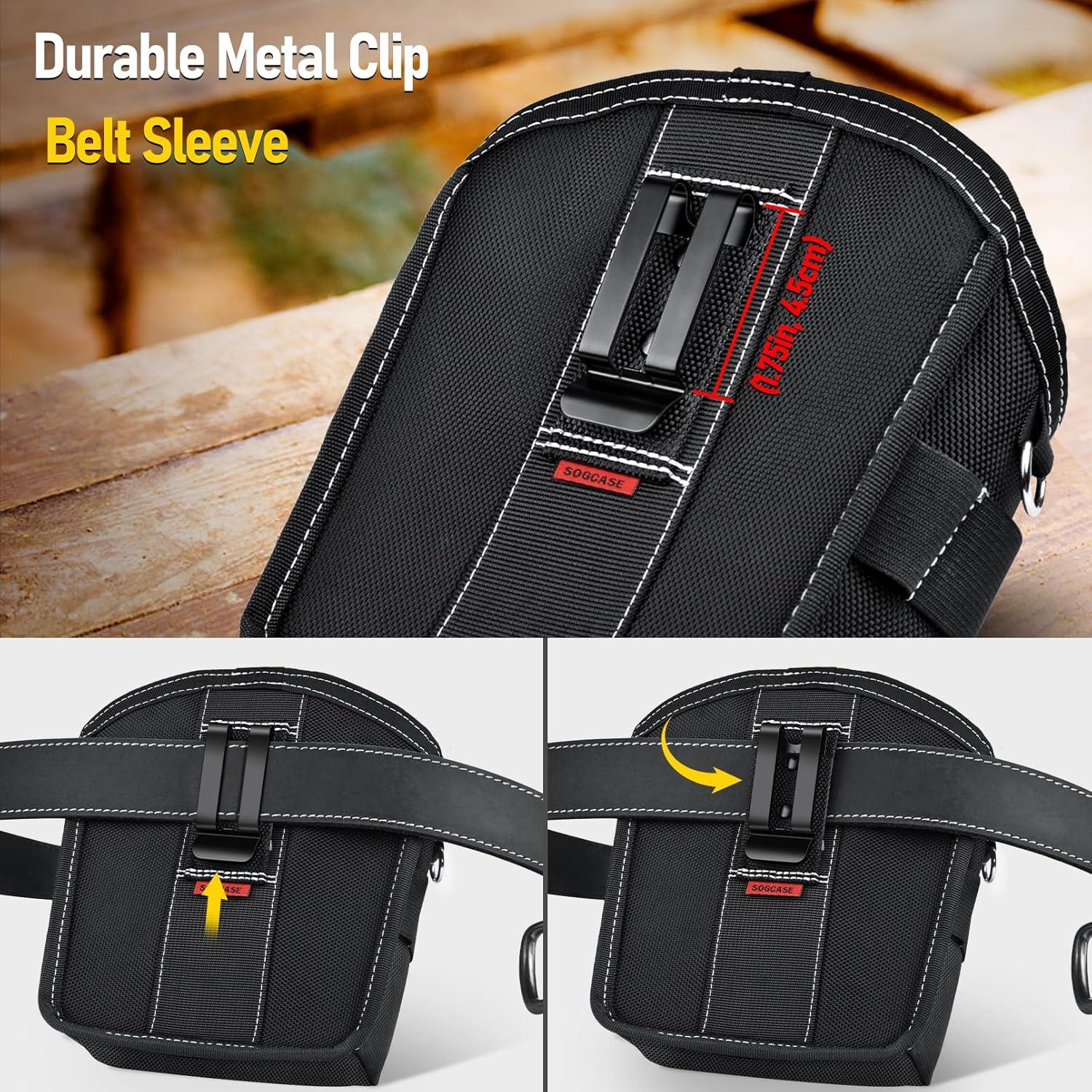 Bolsa de herramientas SOGCASE XL Negra con clip para cinturón