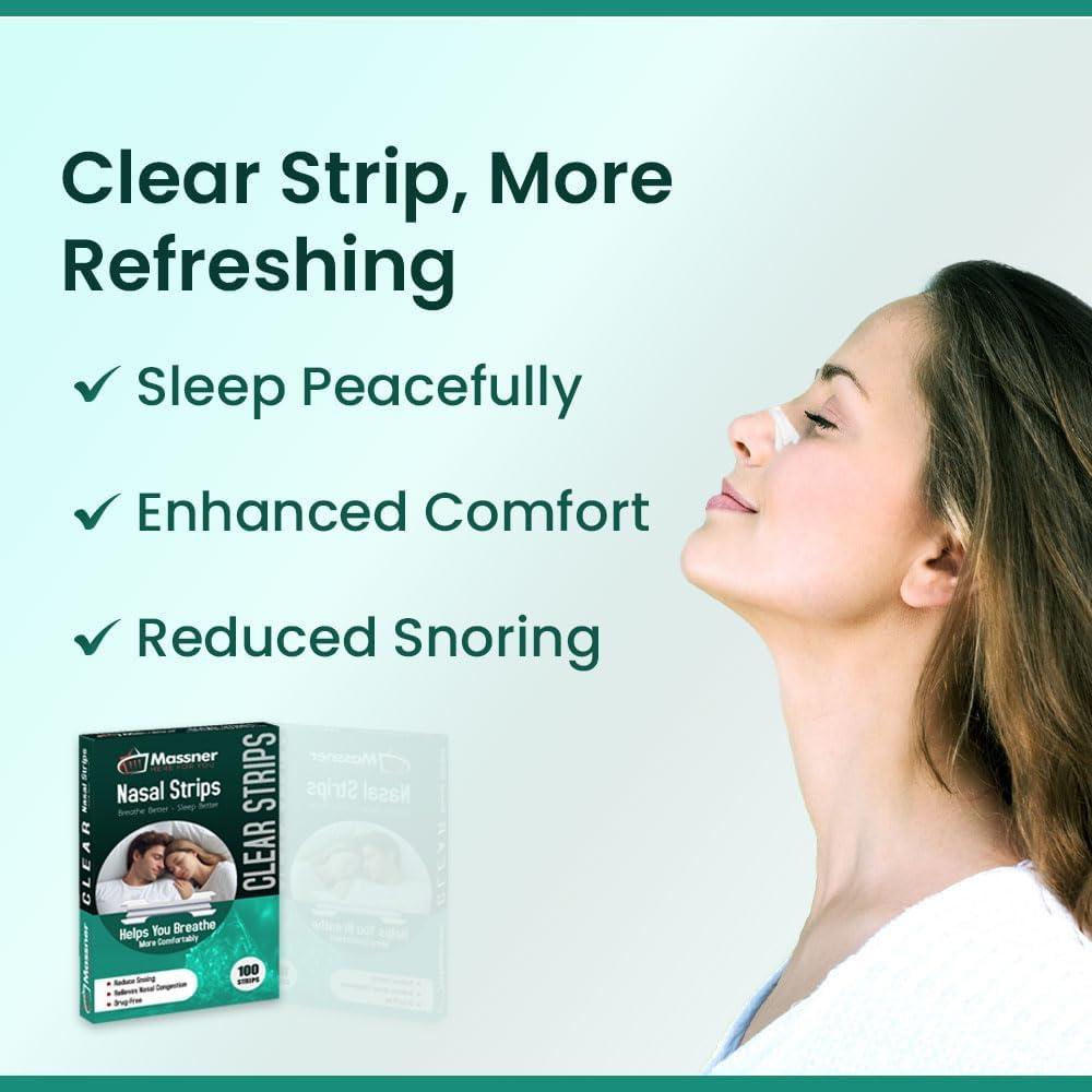 Tiras Nasales Transparentes Massner - Paquete de 100 Unidades