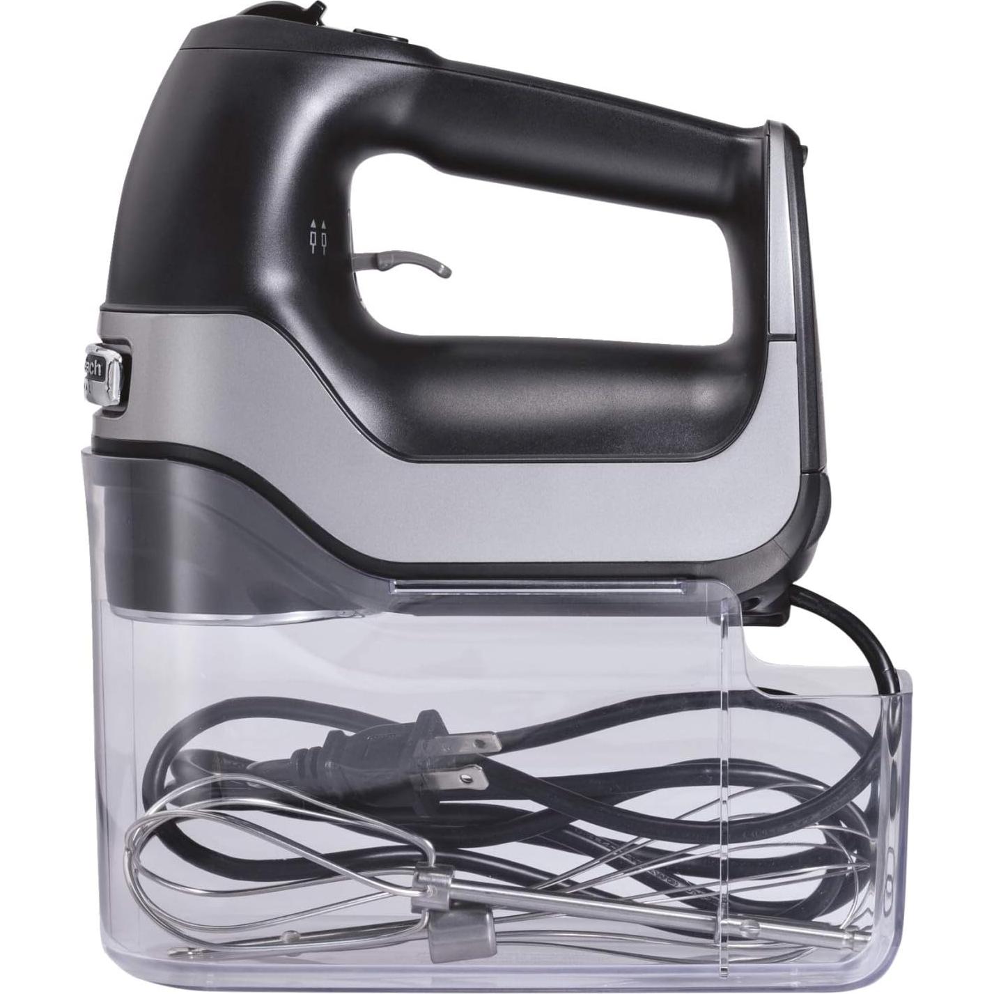 Hamilton Beach Professional 5-Speed Electric Hand Mixer with High-Performance DC Motor, Slow Start, Snap-On Storage Case, Stainless Steel Beaters & Whisk, Black (62651)
