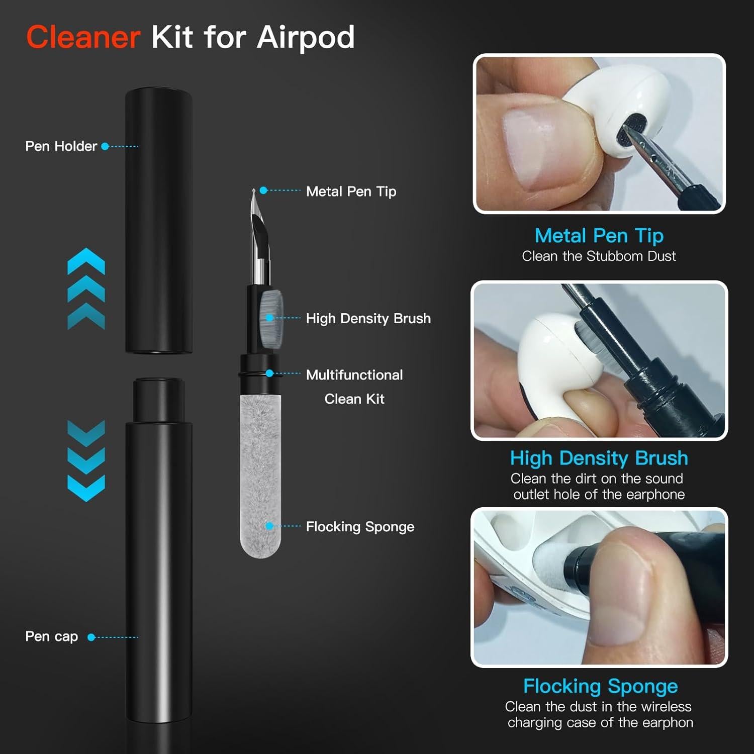 Electric Screwdriver Kits 66 in 1, Mini Screwdriver Sets, Precision Screwdriver Rechargeable with 56 Bits, Earphones Cleaner, Screwdriver Repair Tools for Camera, Laptop(Black)