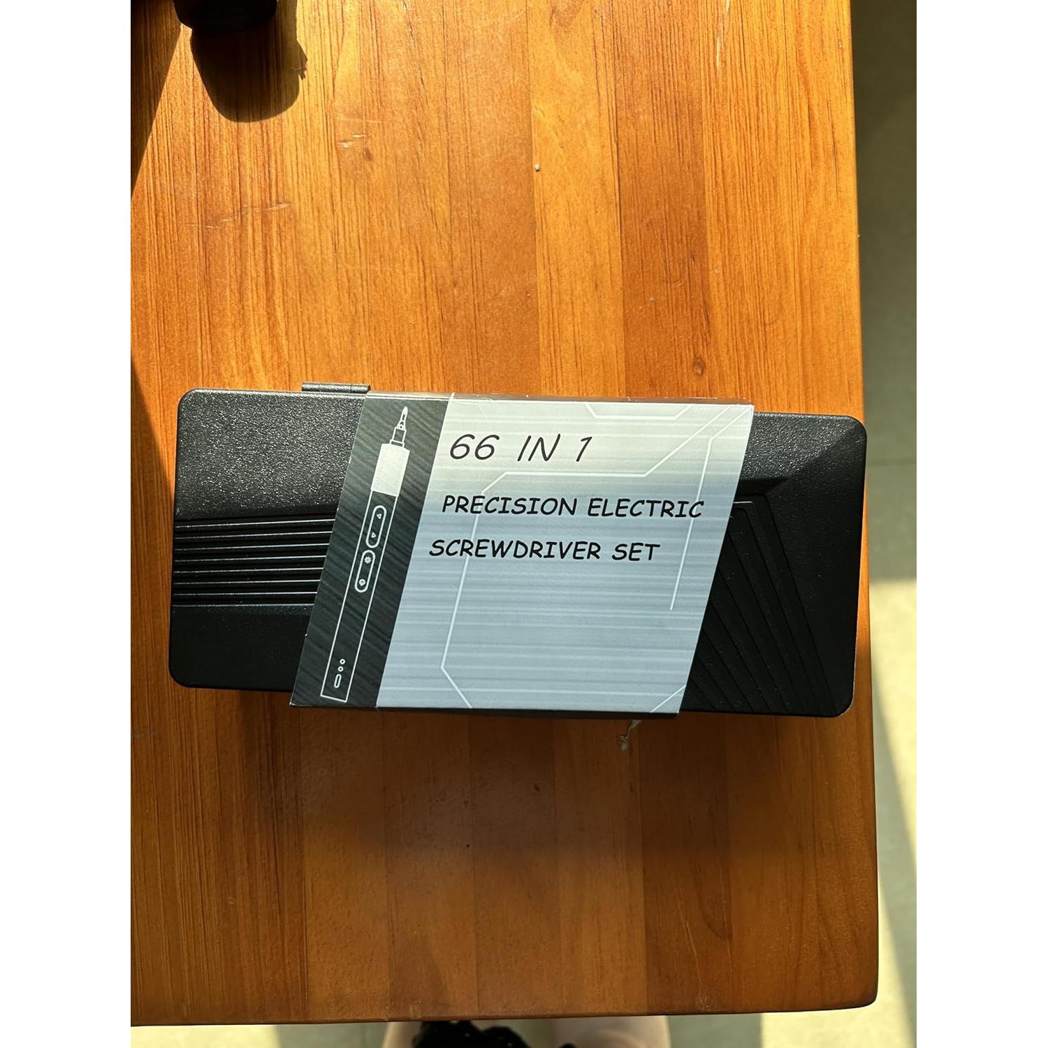 Electric Screwdriver Kits 66 in 1, Mini Screwdriver Sets, Precision Screwdriver Rechargeable with 56 Bits, Earphones Cleaner, Screwdriver Repair Tools for Camera, Laptop(Black)