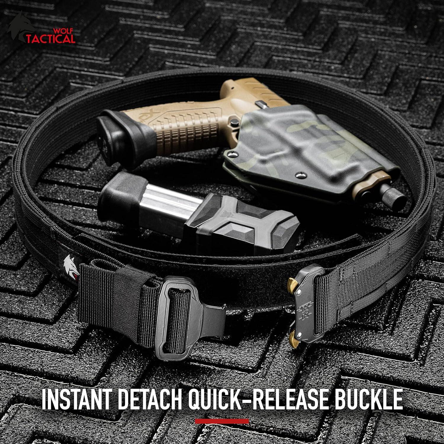 Cinturón Táctico Molle WOLF Verde Oliva 4.45 cm Ajustable