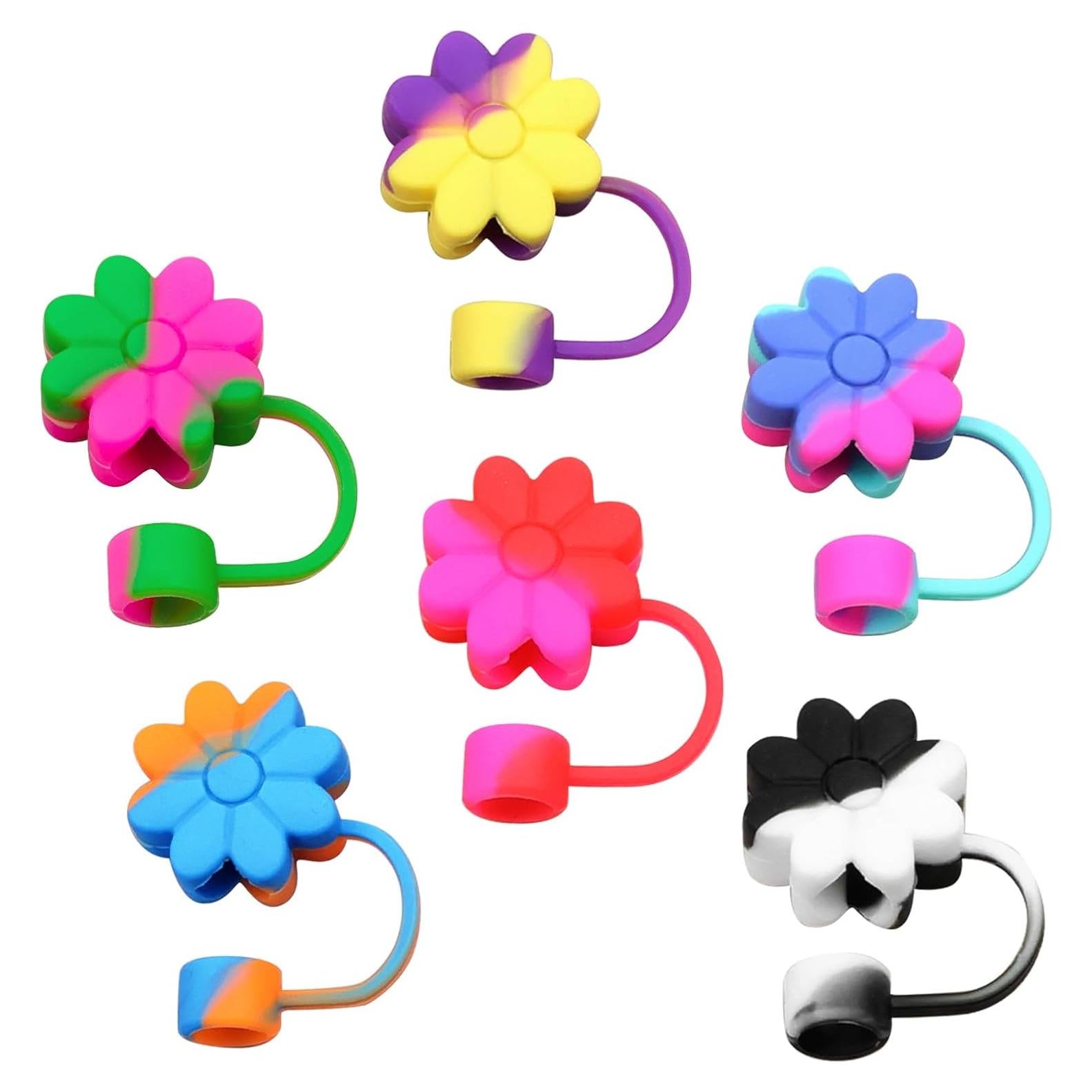 Cubiertas de Silicona para Pajitas SEMATA 6PCS Coloridas 10mm