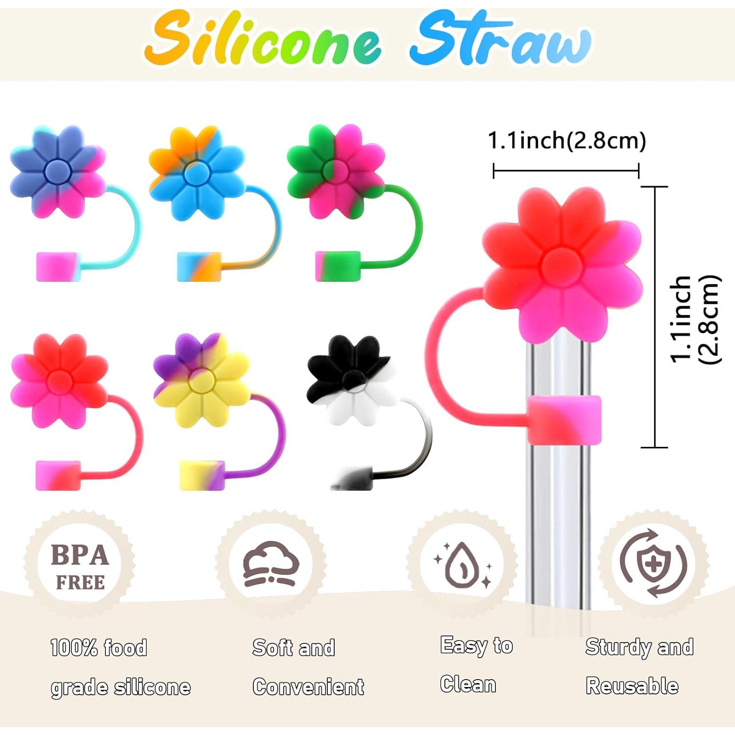 Cubiertas de Silicona para Pajitas SEMATA 6PCS Coloridas 10mm