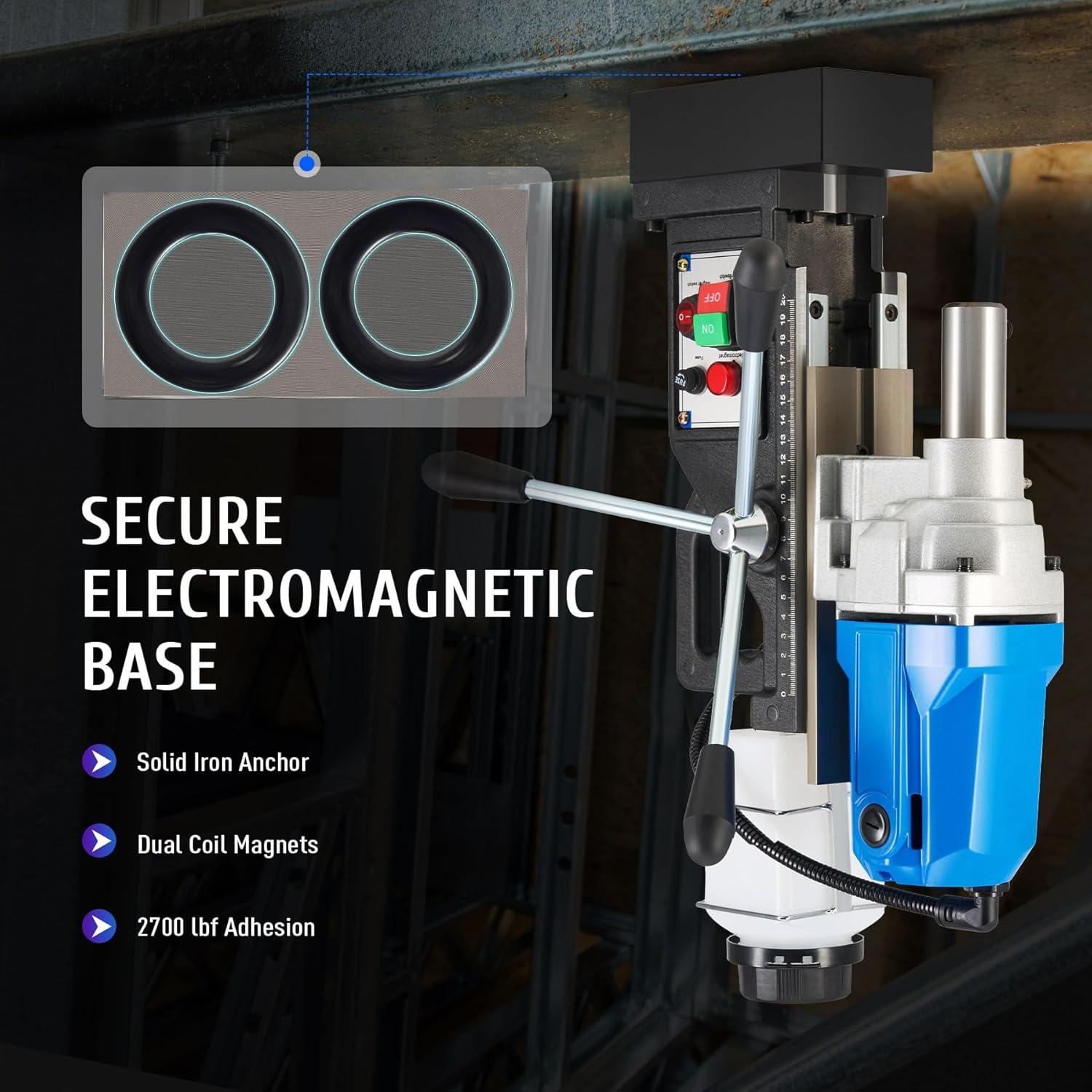 Prensa de Taladro Magnético ZELCAN 1100W 1.6" (40 mm) Portátil