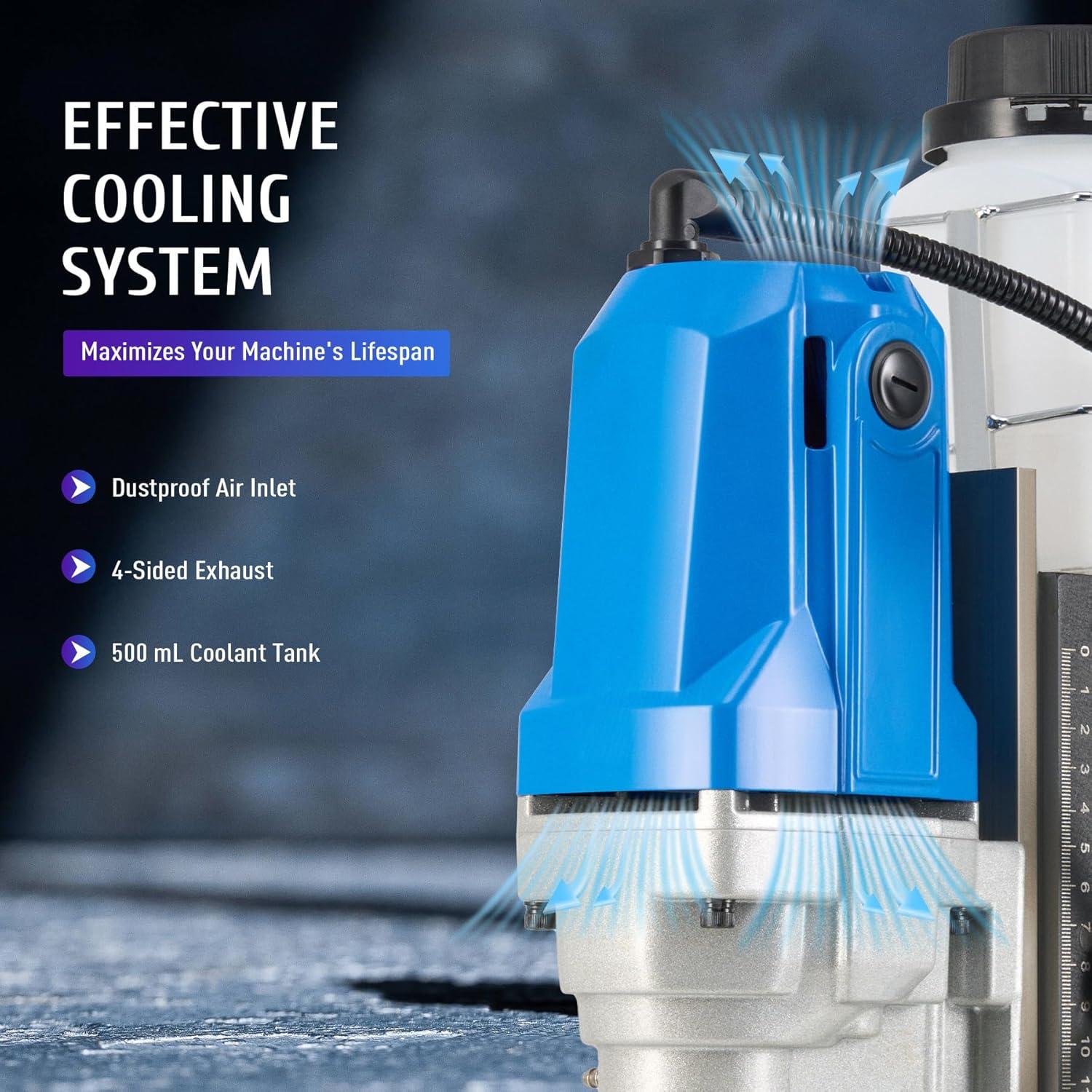 Prensa de Taladro Magnético ZELCAN 1100W 1.6" (40 mm) Portátil