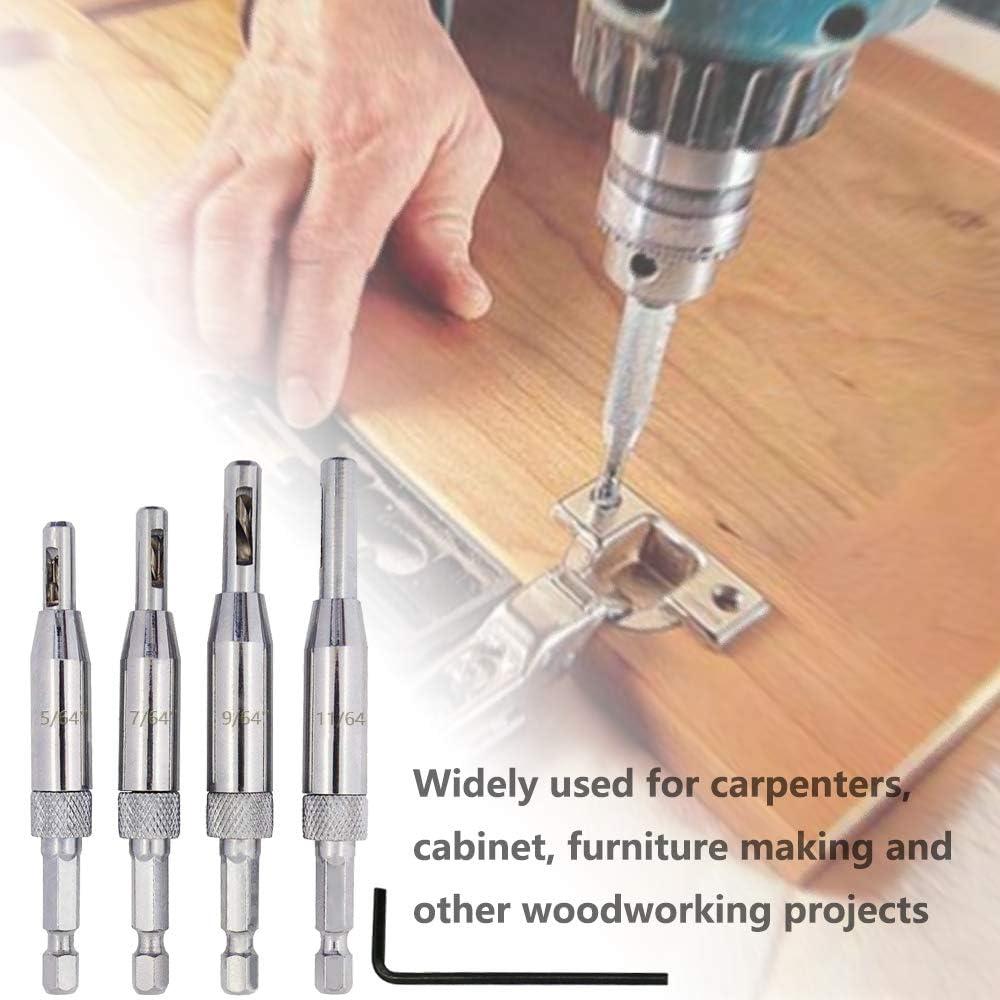 Saiper Juego de Brocas para Bisagras HSS 4 Piezas 5-11 mm