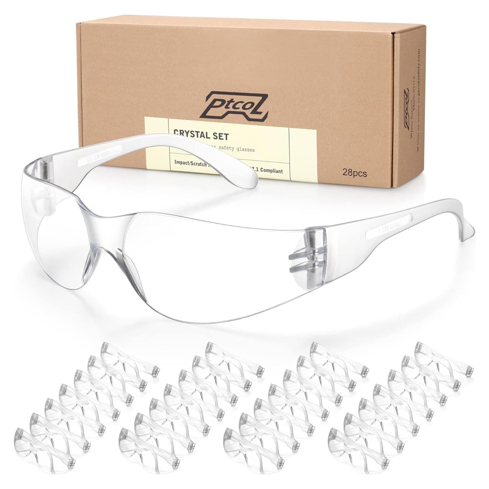 Gafas de Seguridad 28 Paquetes Cristal Claro ANSI Z87.1