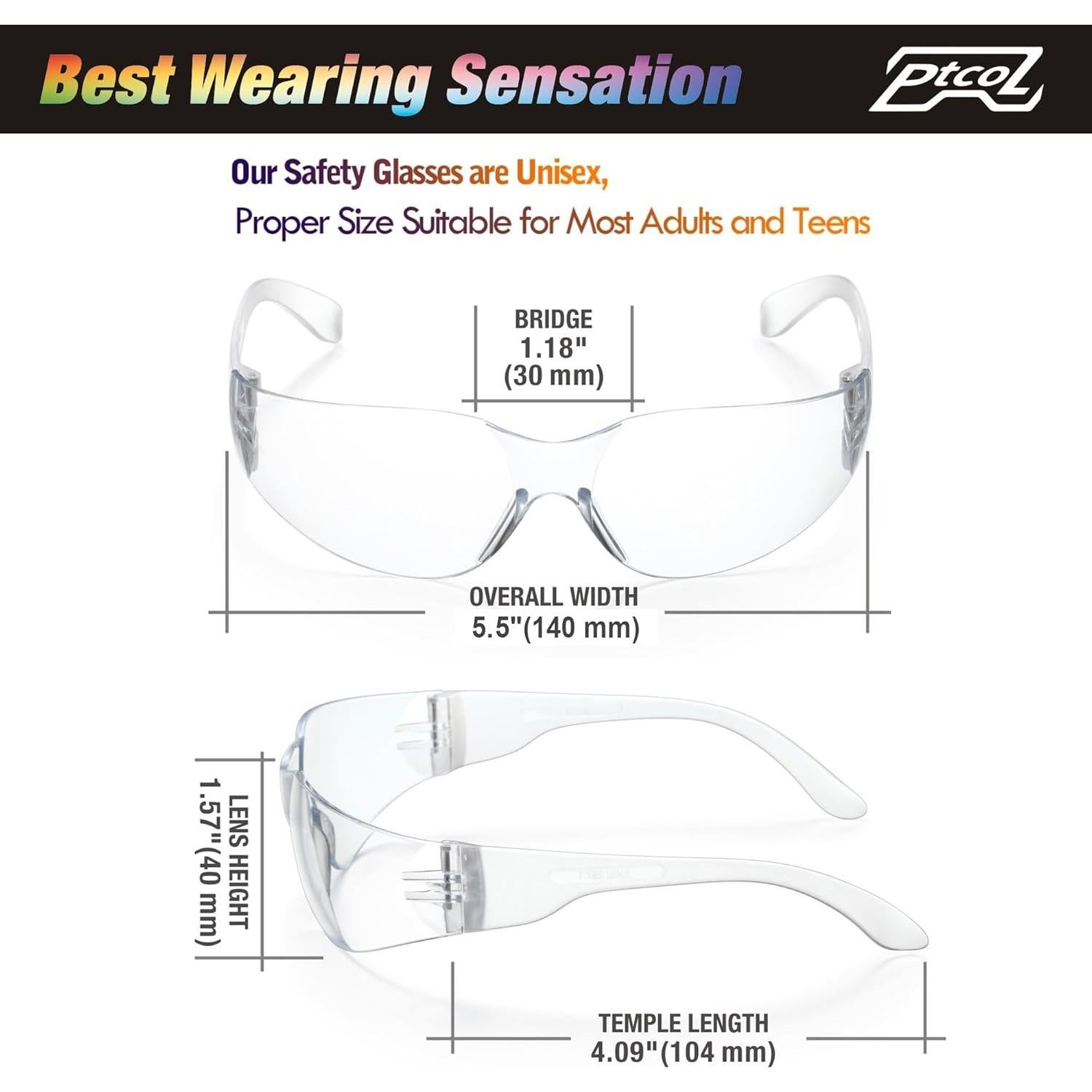 Gafas de Seguridad 28 Paquetes Cristal Claro ANSI Z87.1