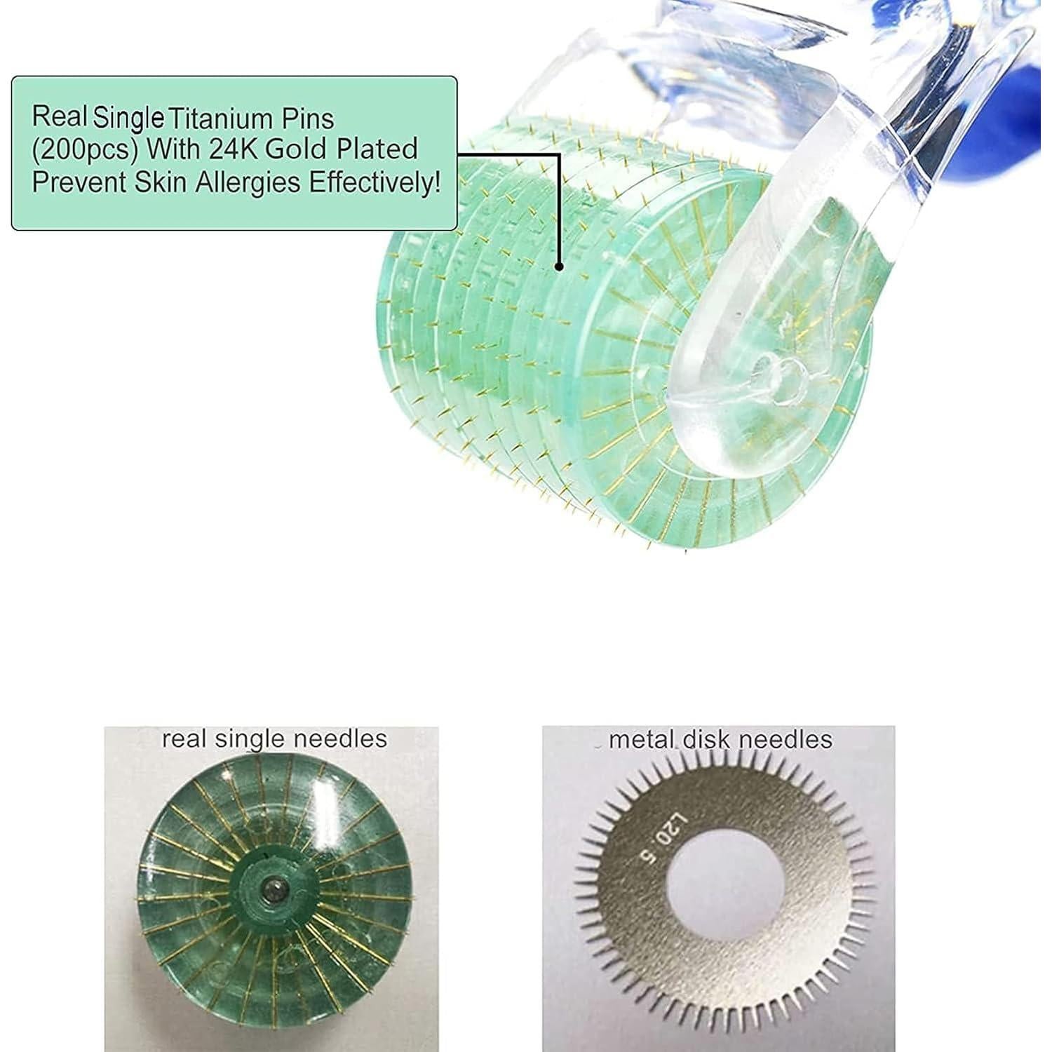 Rodillo Derma Koi Beauty 200 Agujas Titanio Oro 24K