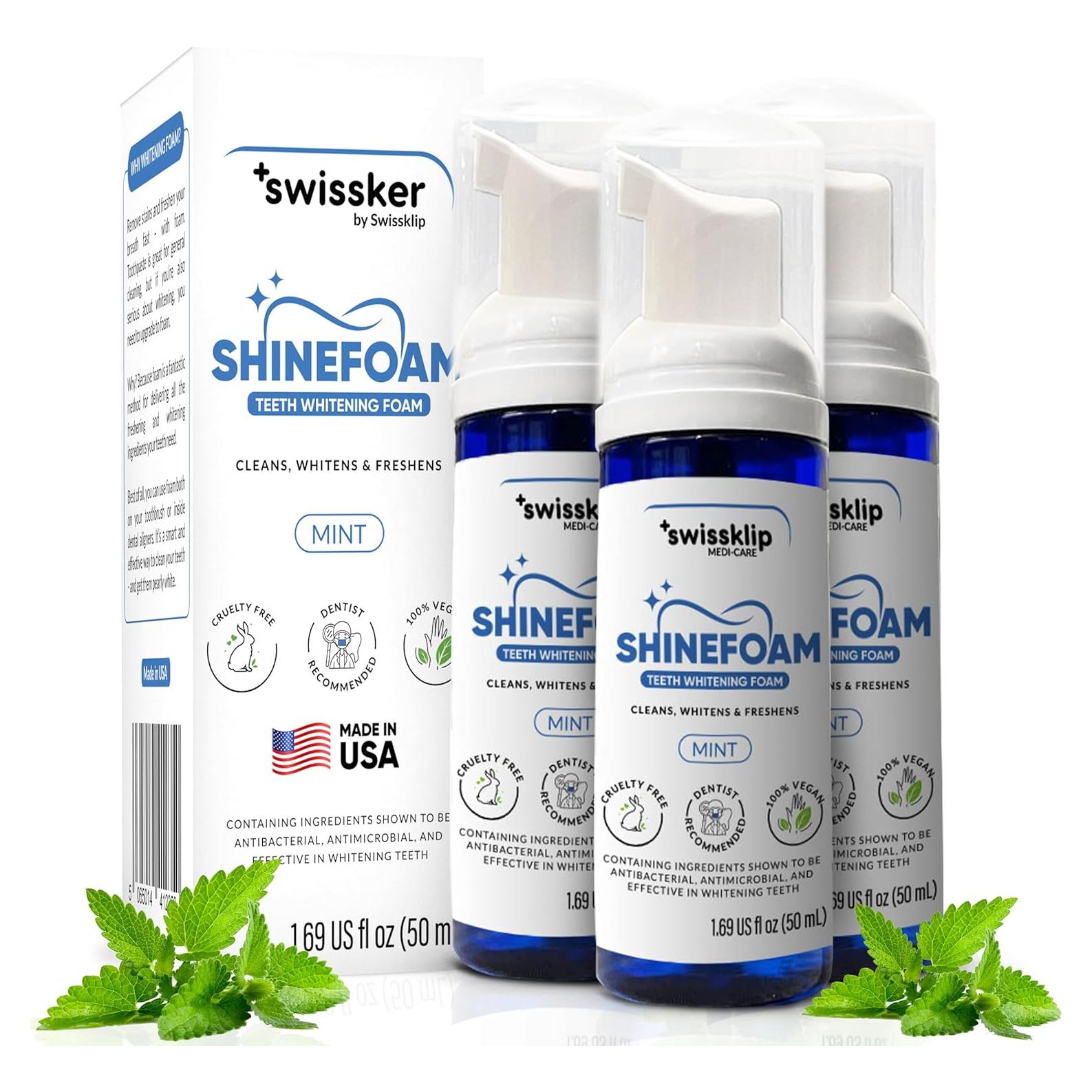 Espuma Blanqueadora de Dientes Swissklip ShineFoam 3x47.9g