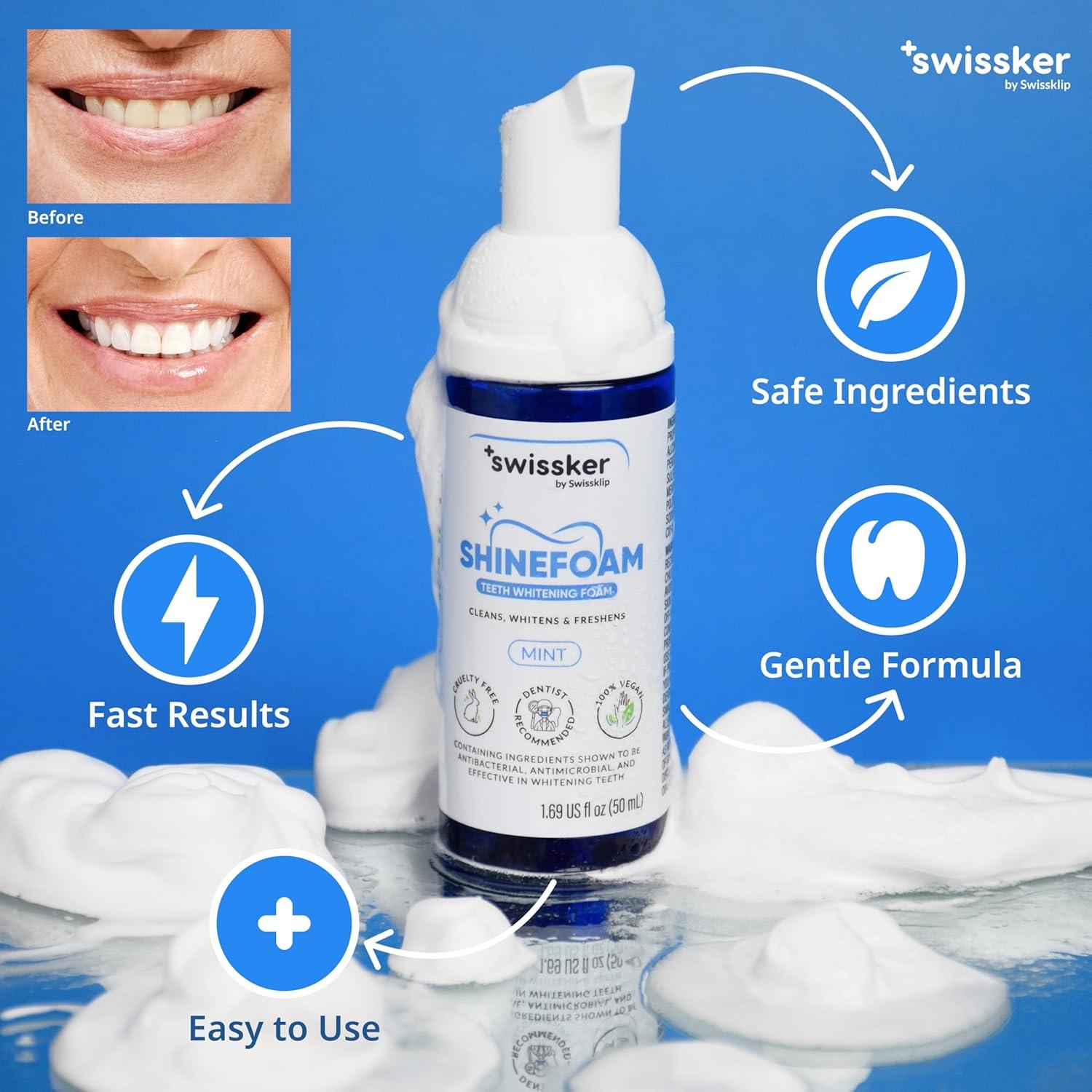 Espuma Blanqueadora de Dientes Swissklip ShineFoam 3x47.9g