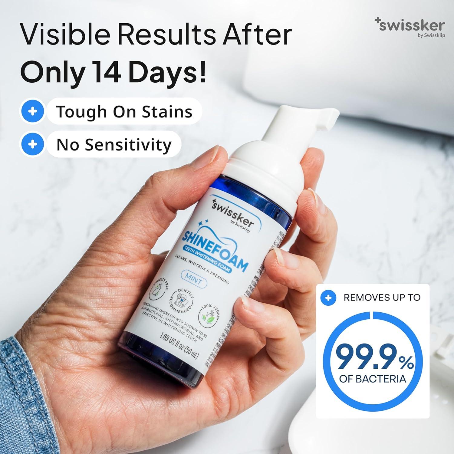 Espuma Blanqueadora de Dientes Swissklip ShineFoam 3x47.9g