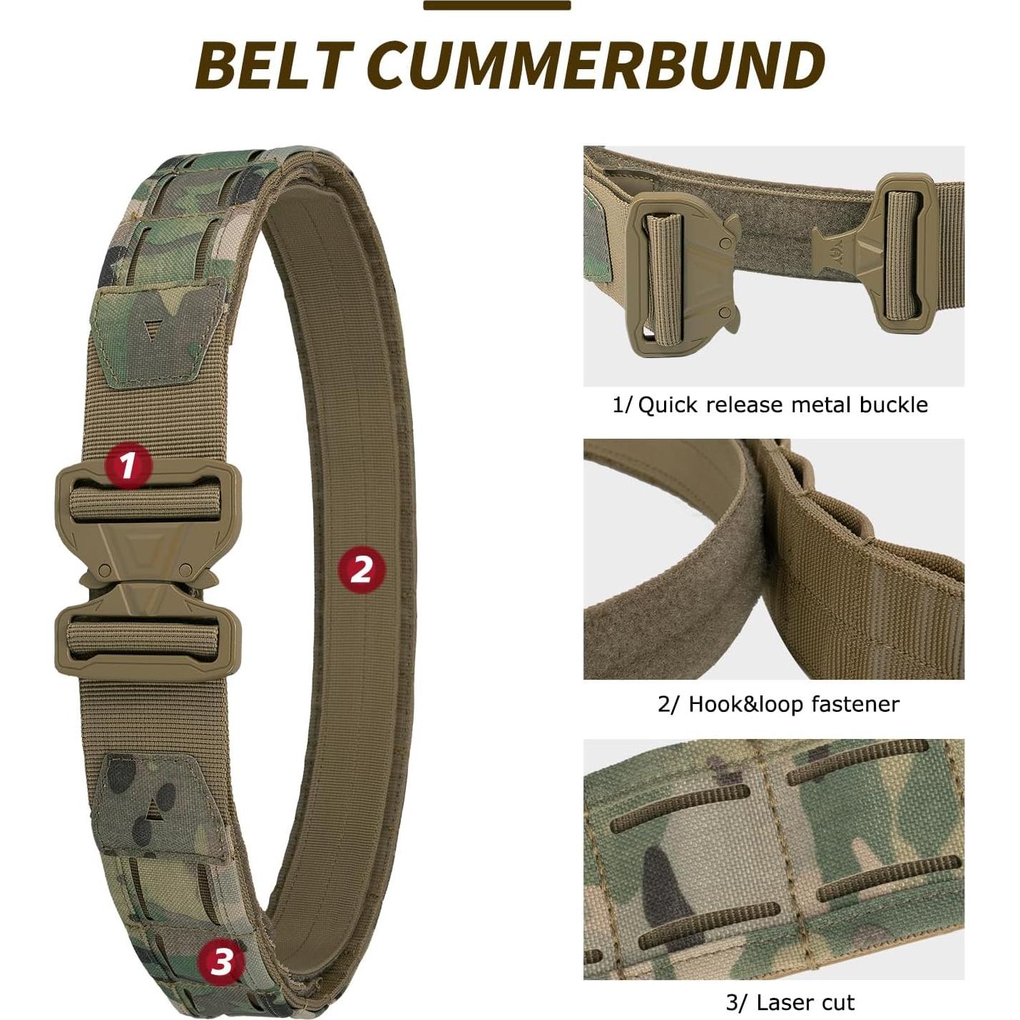 Cinturón Táctico YAKEDA - Nylon Acolchado Ajustable 73-114 cm