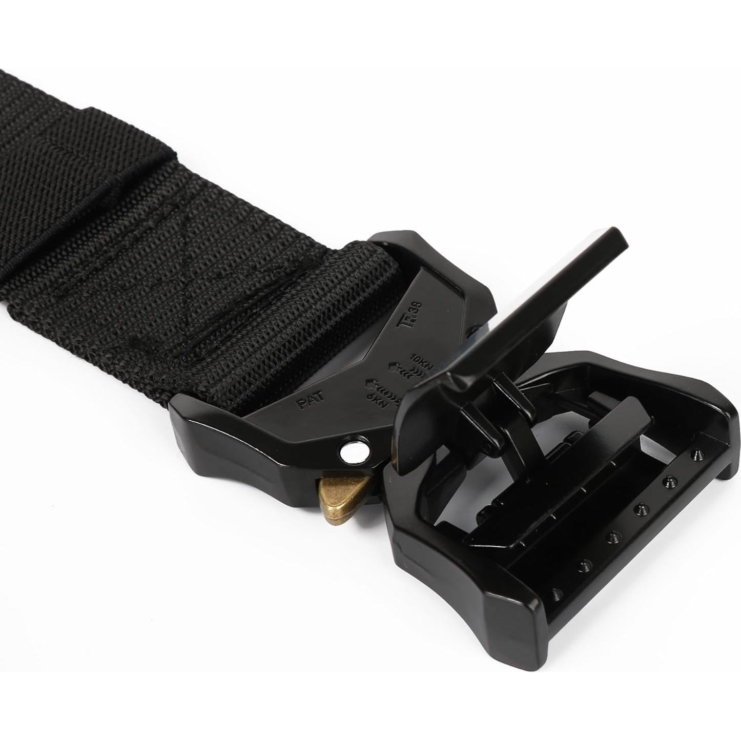 Cinturón Táctico Hombre Negro Ajustable 3.81 cm Nylon