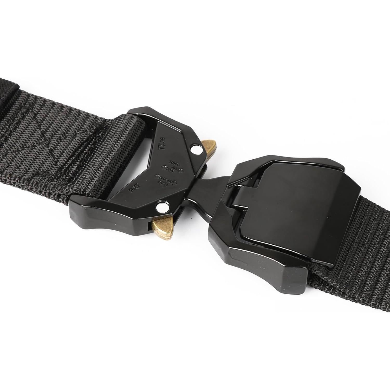 Cinturón Táctico Hombre Negro Ajustable 3.81 cm Nylon