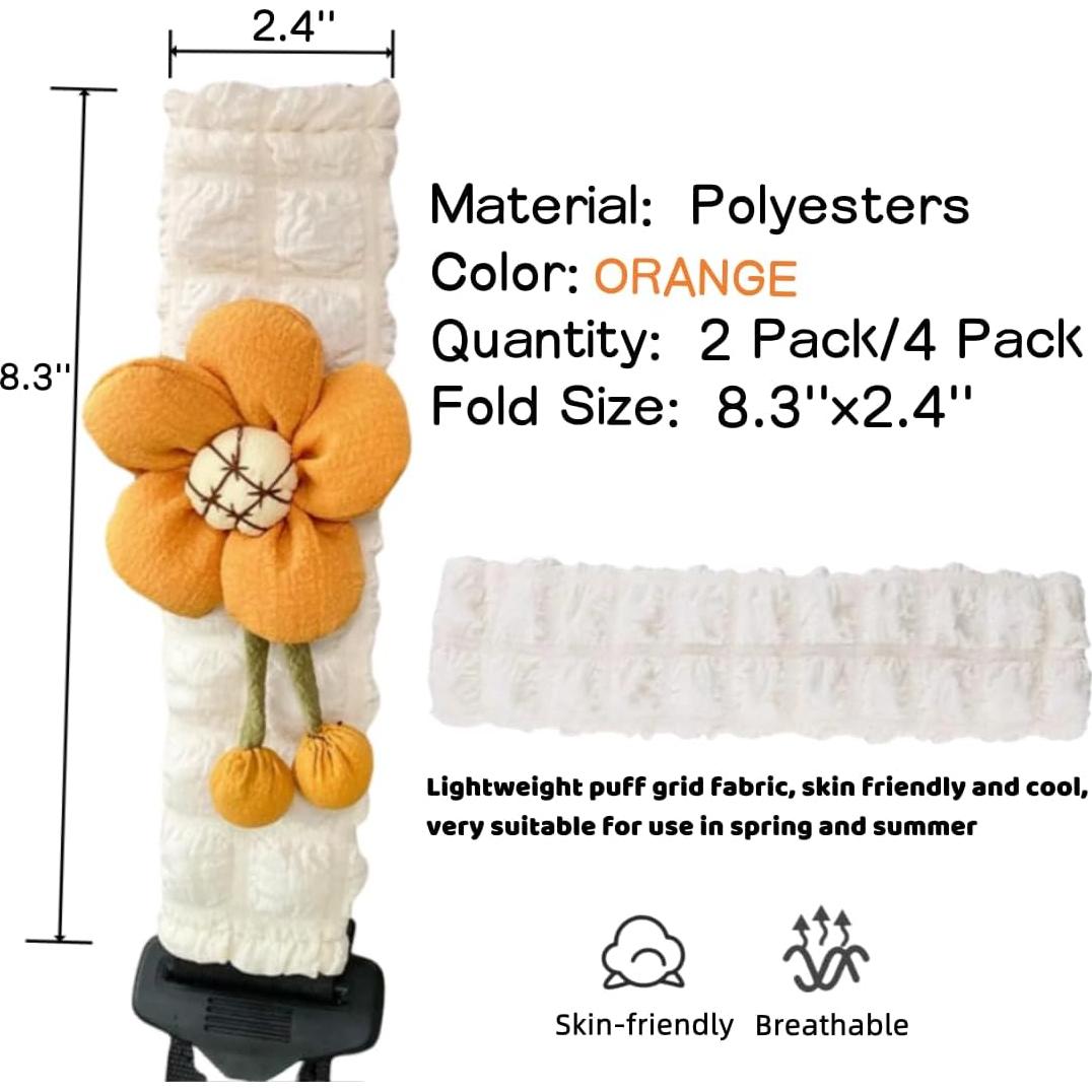 Cojines para Cinturón de Seguridad Zigihos NY-01 Naranja 4 Pcs