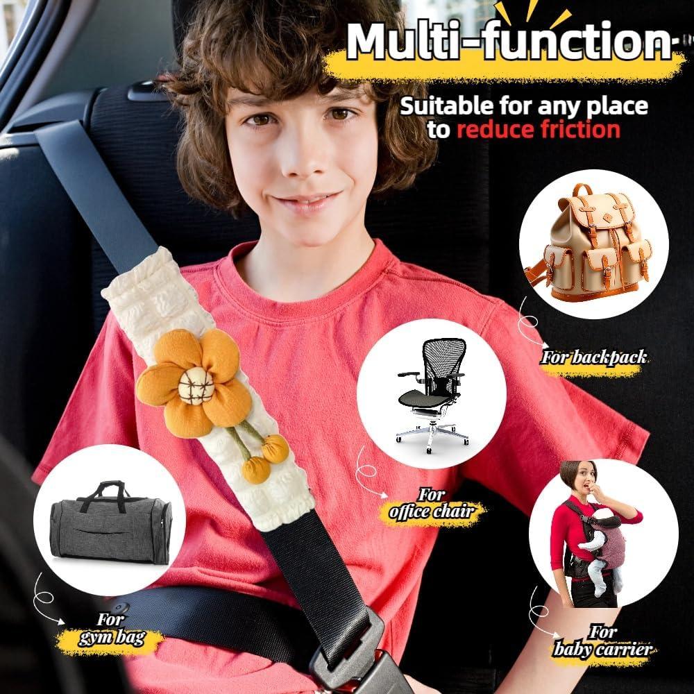 Cojines para Cinturón de Seguridad Zigihos NY-01 Naranja 4 Pcs